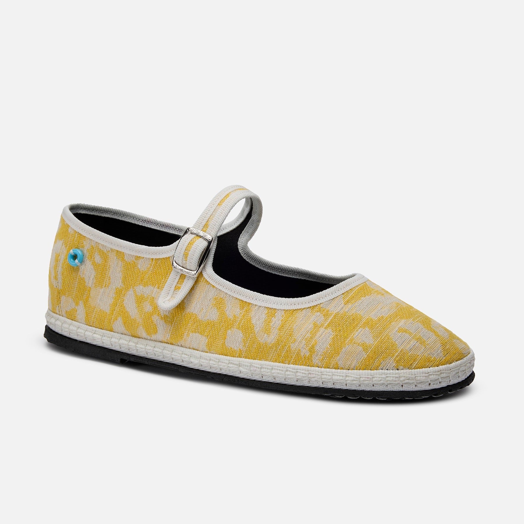 Friulane Mary Jane Cotone Leo Giallo, profilo laterale