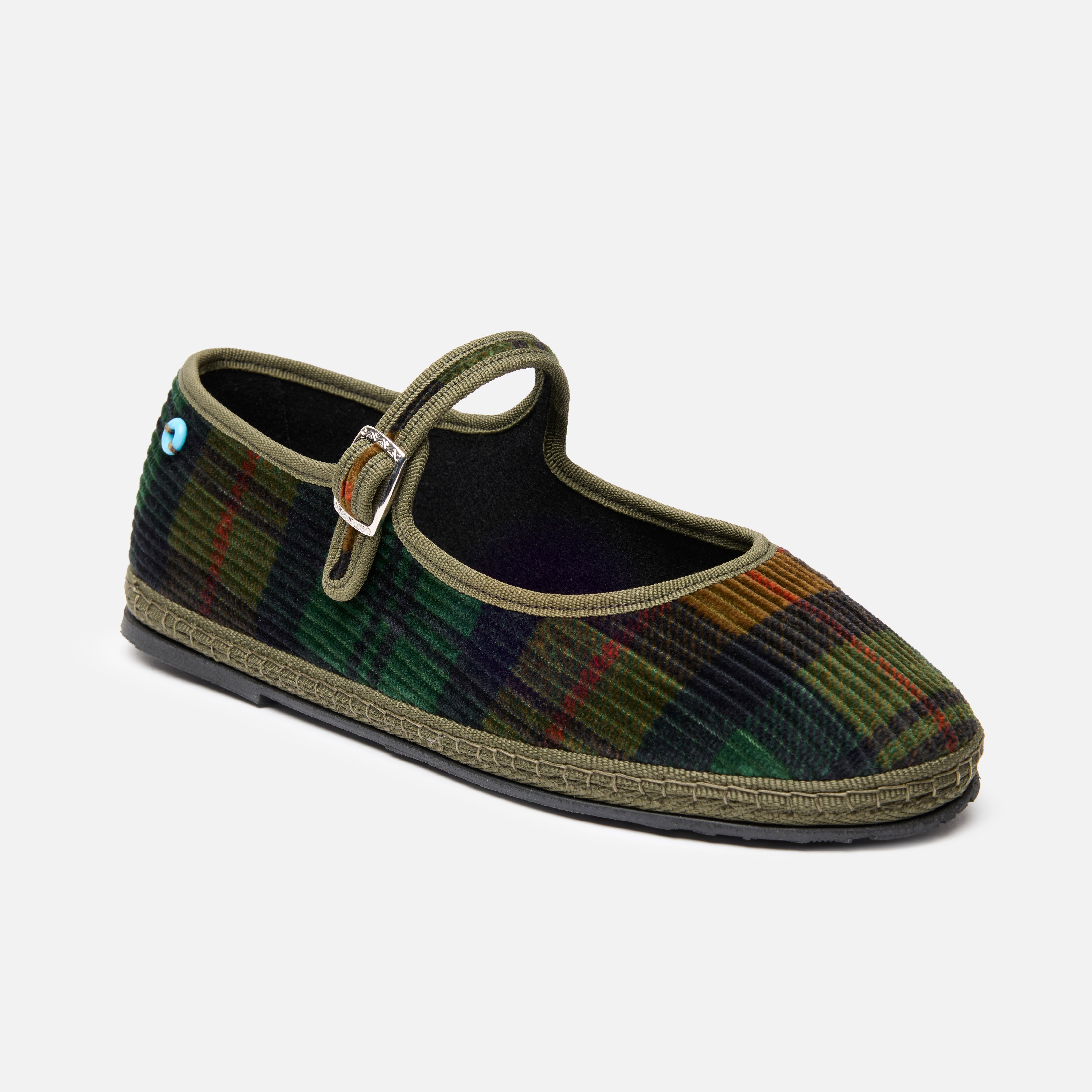 Mary Jane Velvet Tartan Corduroy