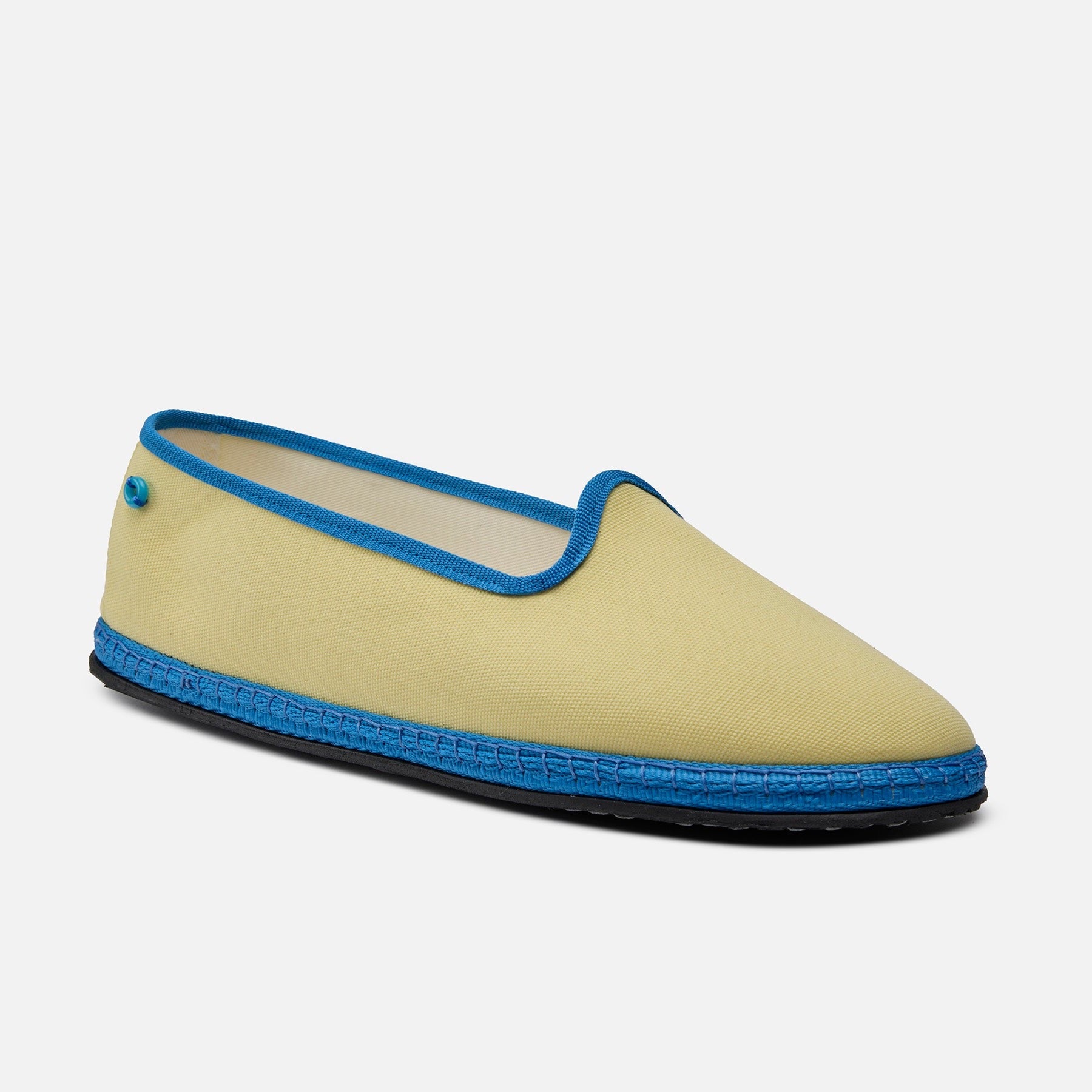Friulane Modigliani Bicolore Canvas Giallo Crema Azzurro, profilo laterale