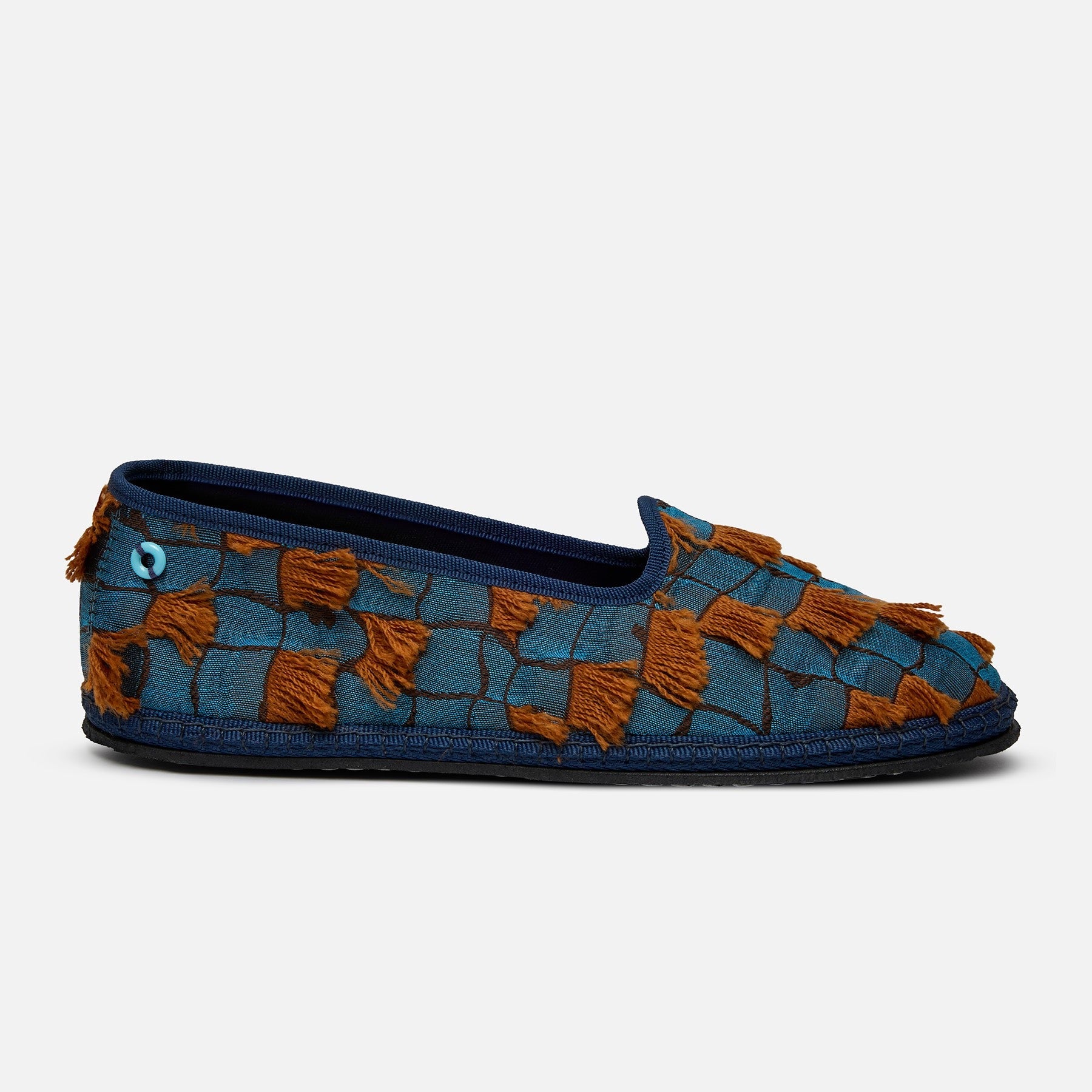 Friulane Modigliani Carnevale Blu Marrone, vista frontale