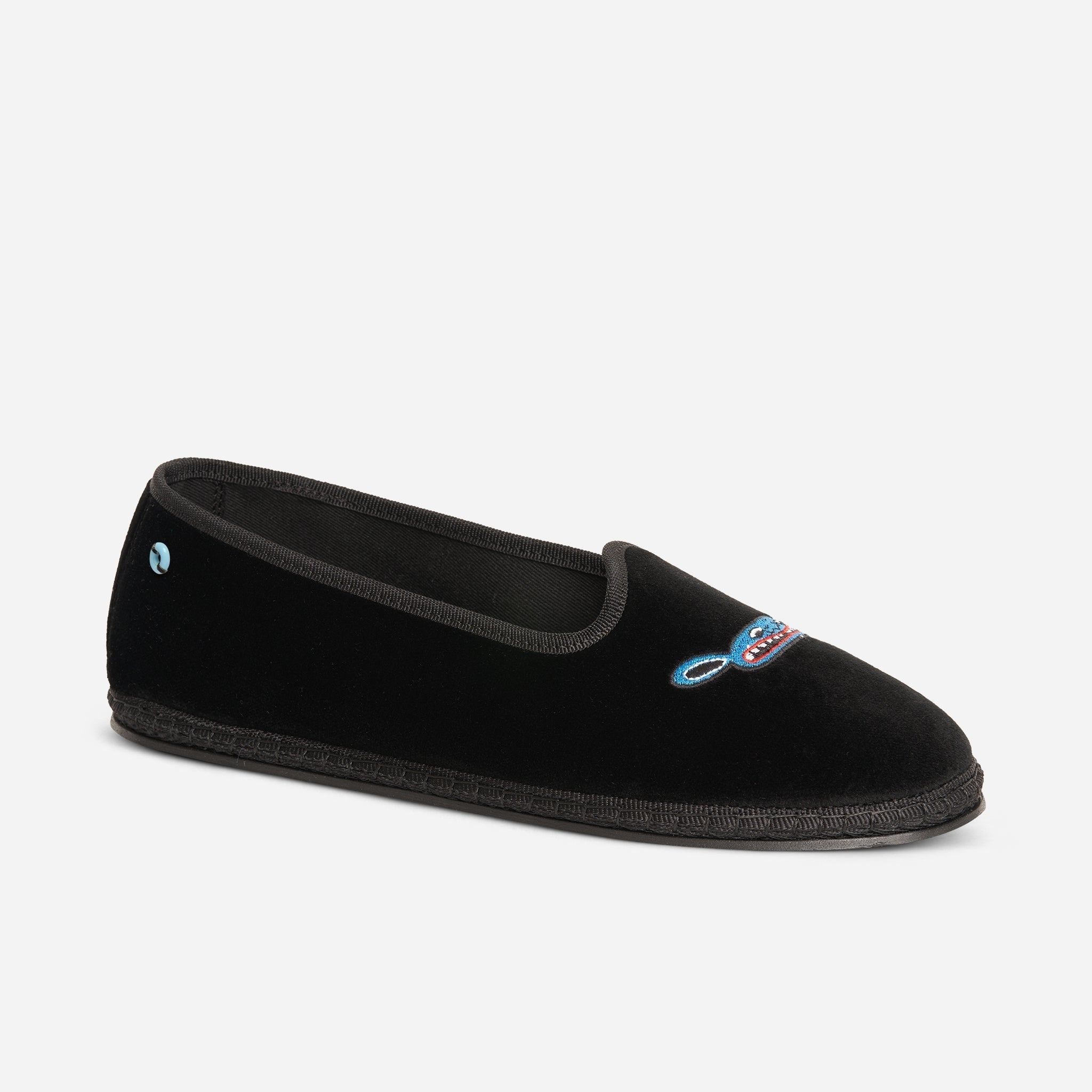 Friulane Modigliani in velluto di cotone Black, profilo laterale