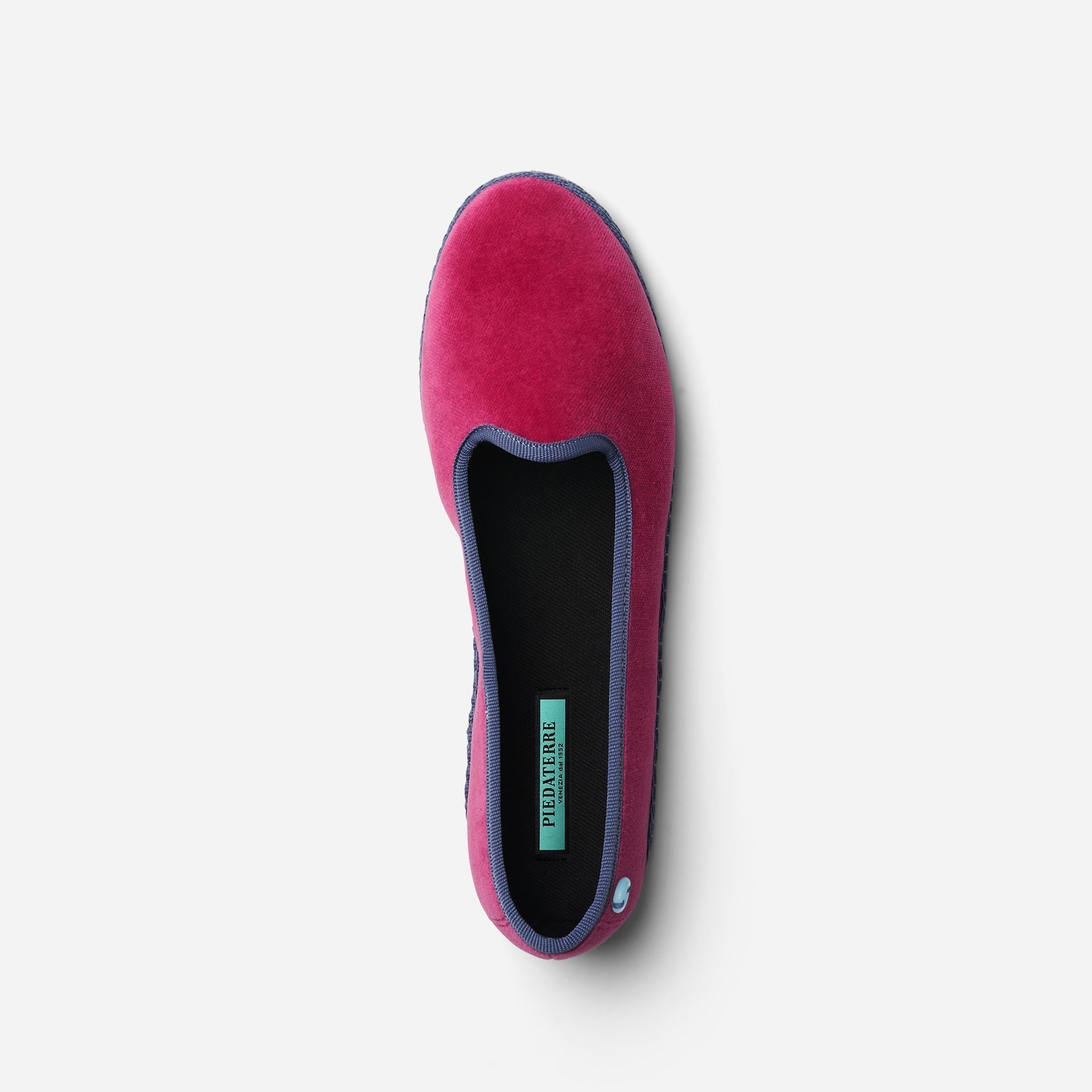 Friulane Modigliani Bicolore in velluto di cotone Rosa, vista dall'alto