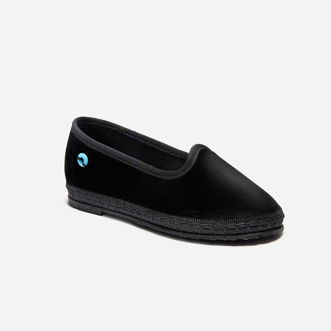 Friulane Modigliani bambino in velluto tuxedo Nero, profilo laterale