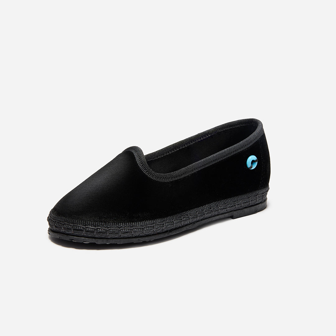 Friulane Modigliani bambino in velluto tuxedo Nero, profilo laterale