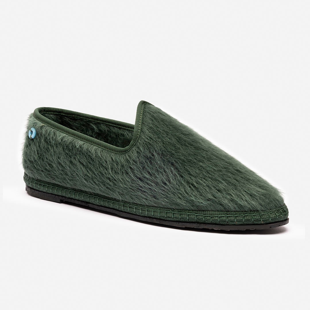 Friulane Wilde uomo in fibra di alpaca suri Verde, profilo laterale