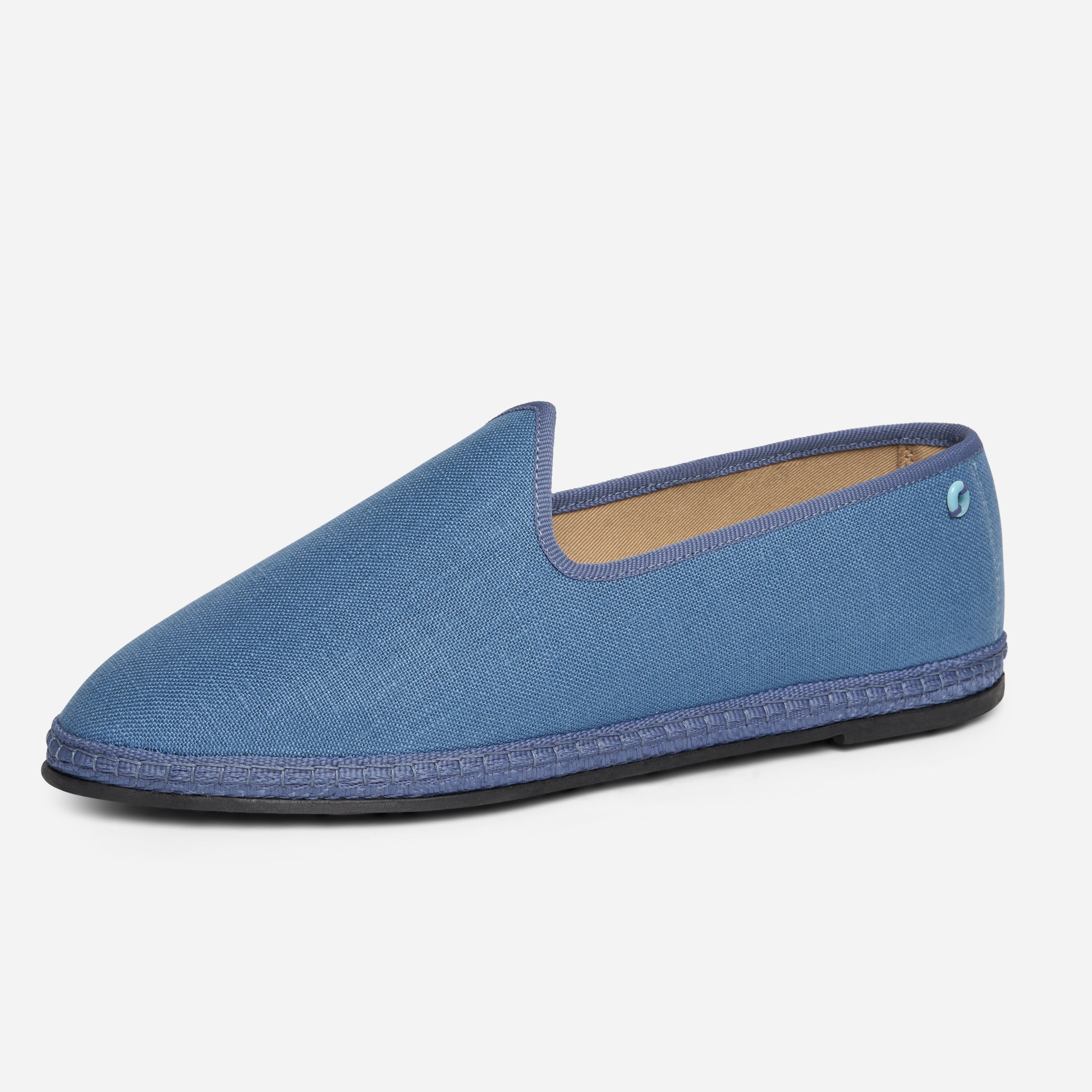 Friulane Wilde uomo in lino Azzurro, profilo laterale