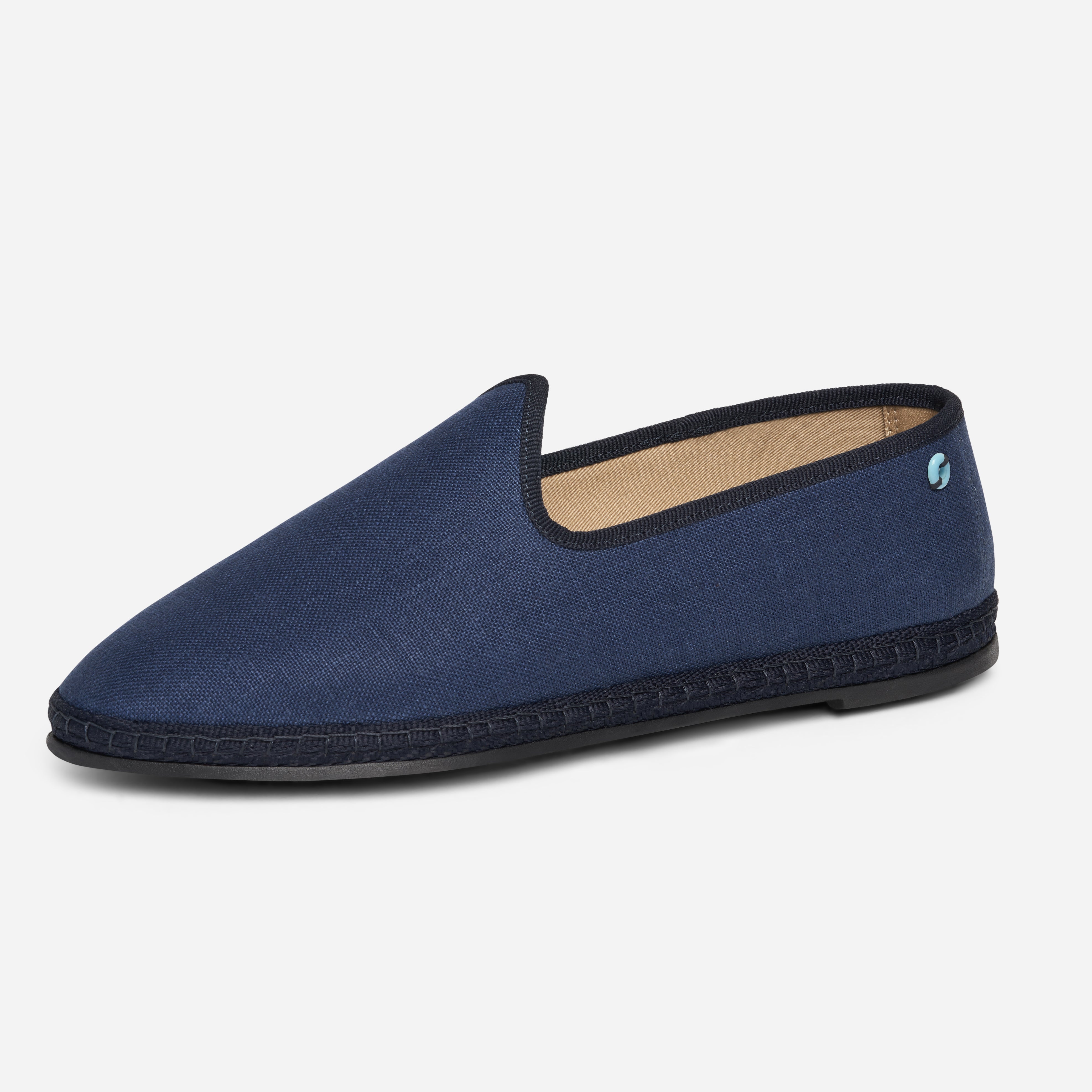 Friulane Wilde uomo in lino Blu, profilo laterale