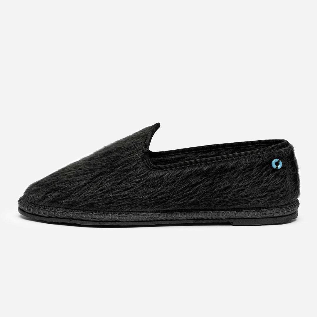 Friulane Wilde uomo in fibra di alpaca suri Nero, vista frontale