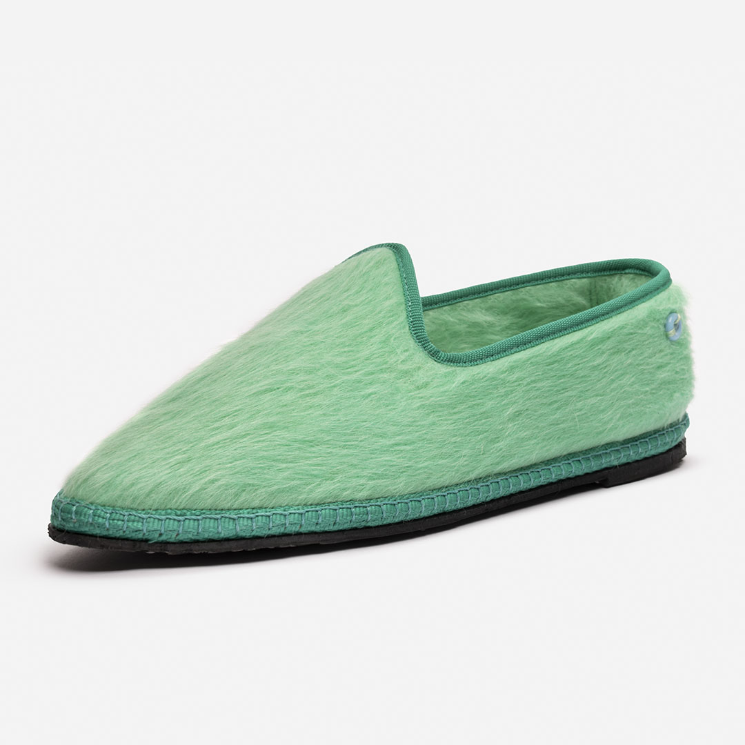 Friulane Wilde uomo in fibra di alpaca suri Verde, profilo laterale