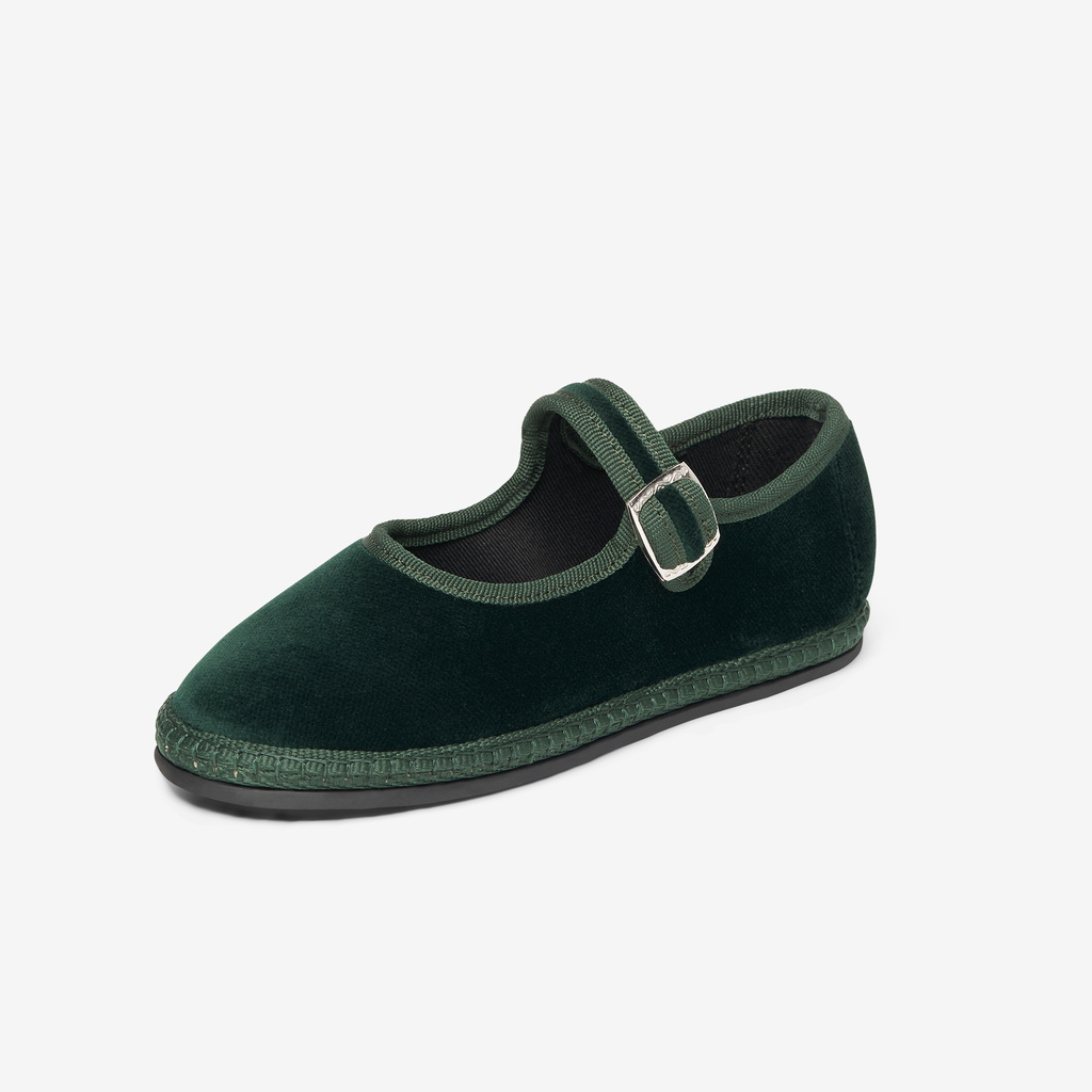 green fruilane verde audrey bambino piedaterre furlane slippers pantofole papusse velvet velluto velvetshoes scarpe friuli