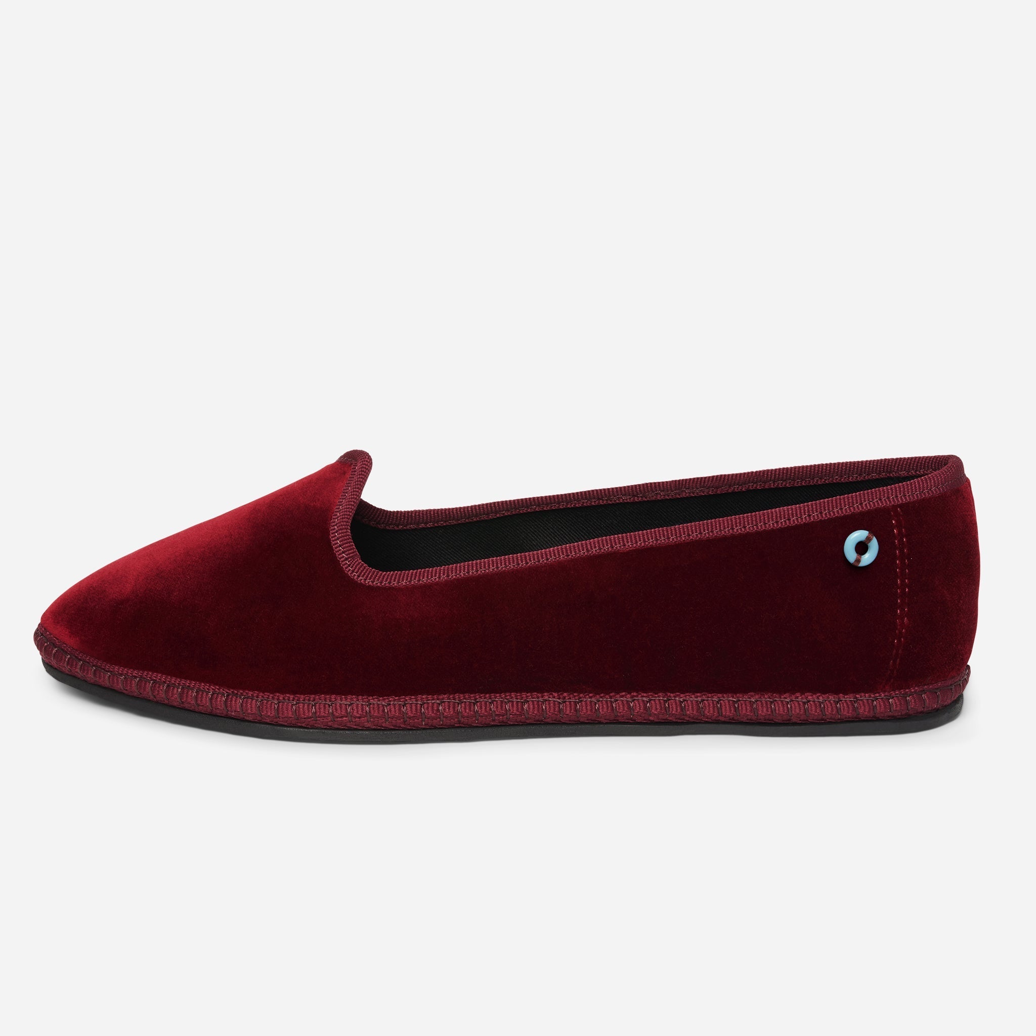 Friulane Brodsky donna in velluto di cotone Bordeaux, vista frontale