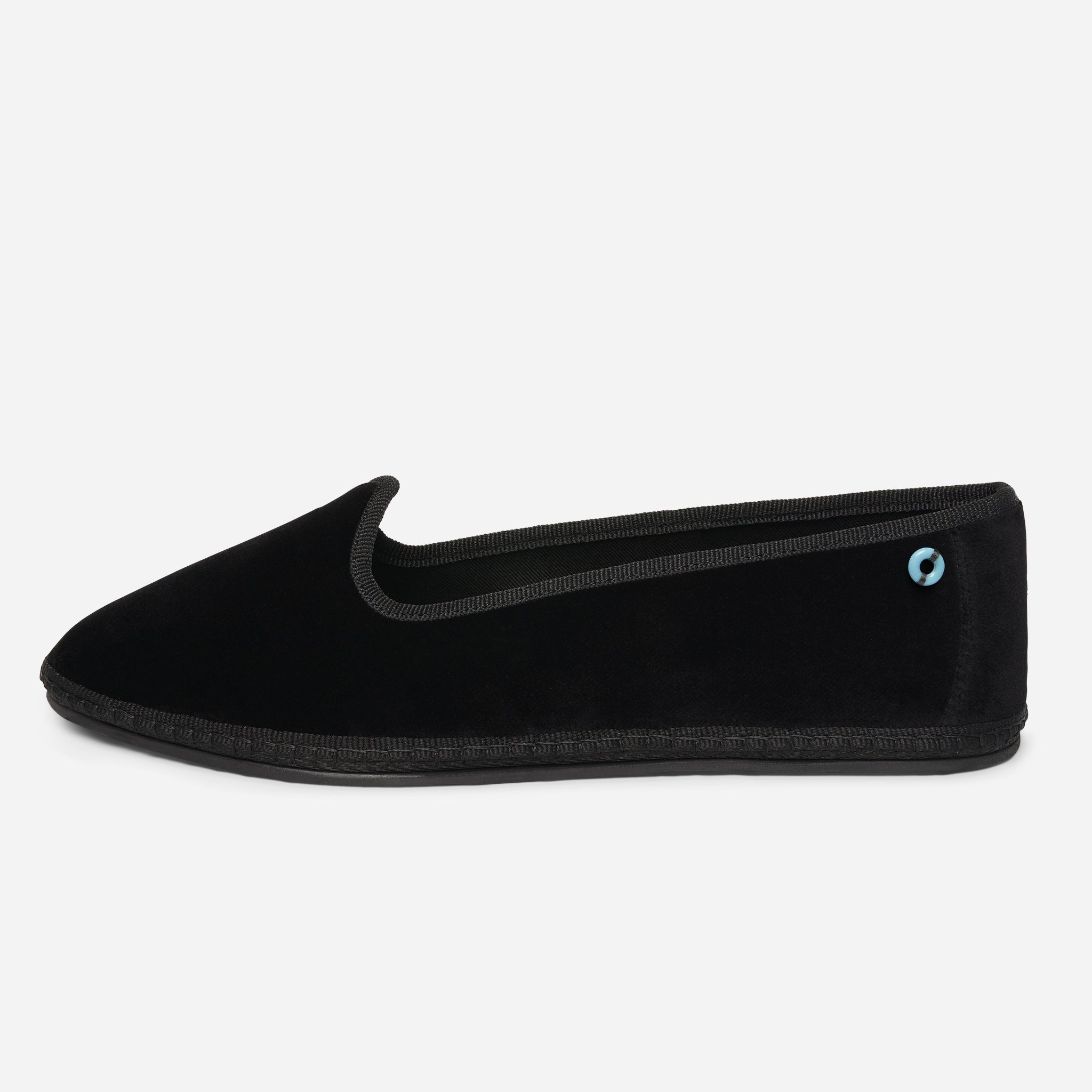 Friulane Brodsky donna in velluto di cotone Nero, vista frontale