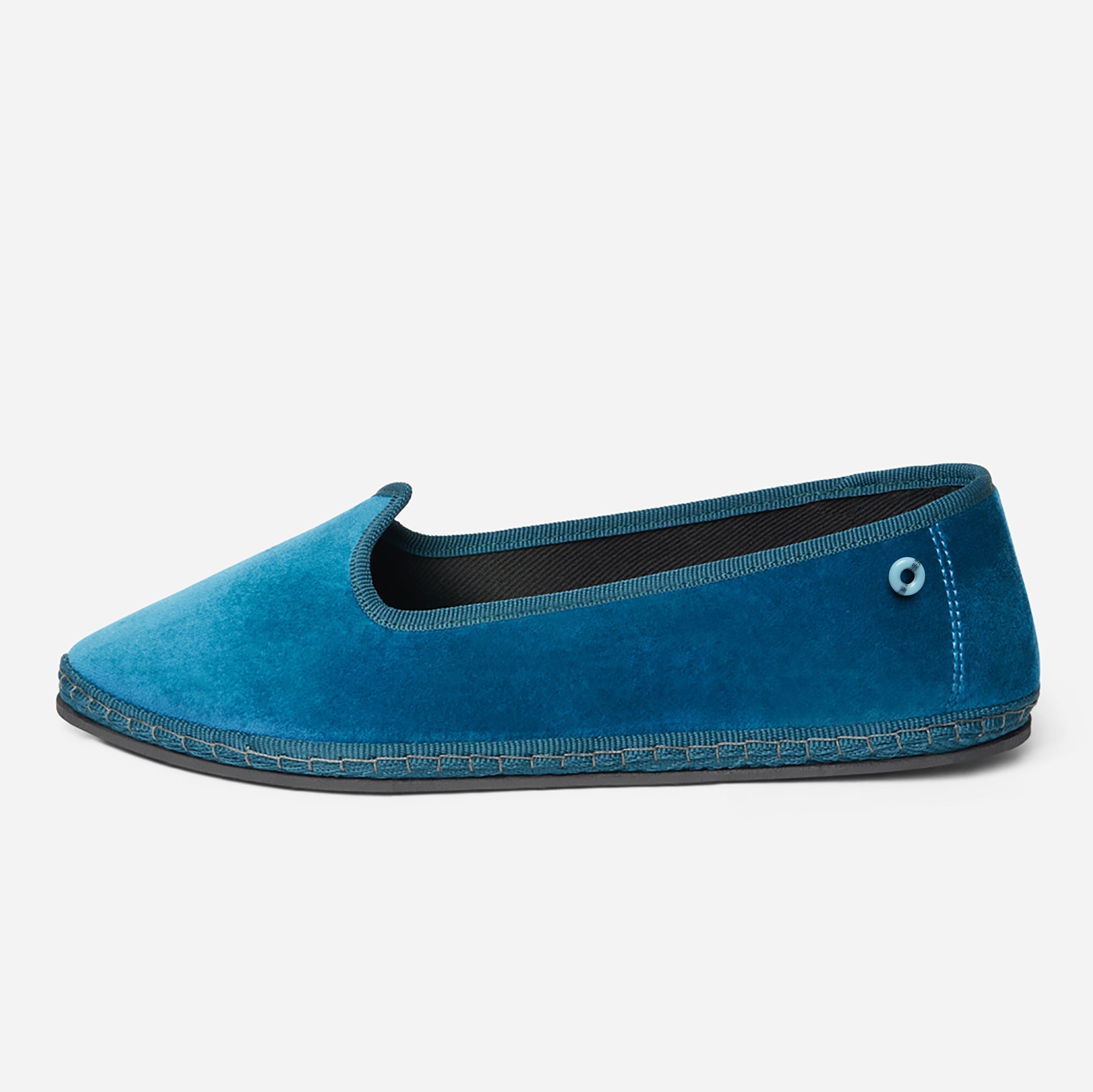 Friulane Brodsky donna in velluto di cotone Petrolio, vista frontale