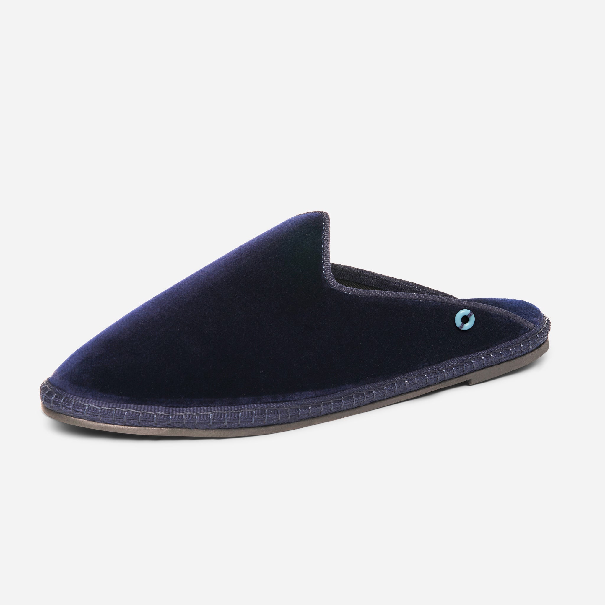 Friulane Dandy uomo in velluto di cotone Blu, profilo laterale