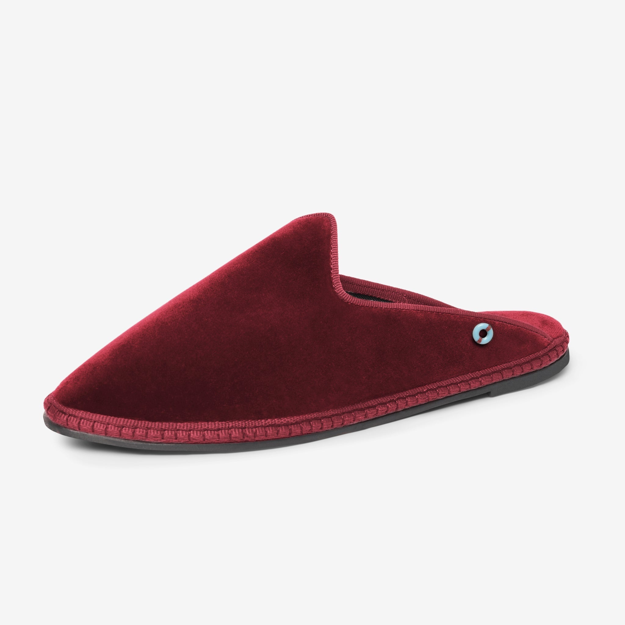 Friulane Dandy uomo in velluto di cotone Bordeaux, profilo laterale