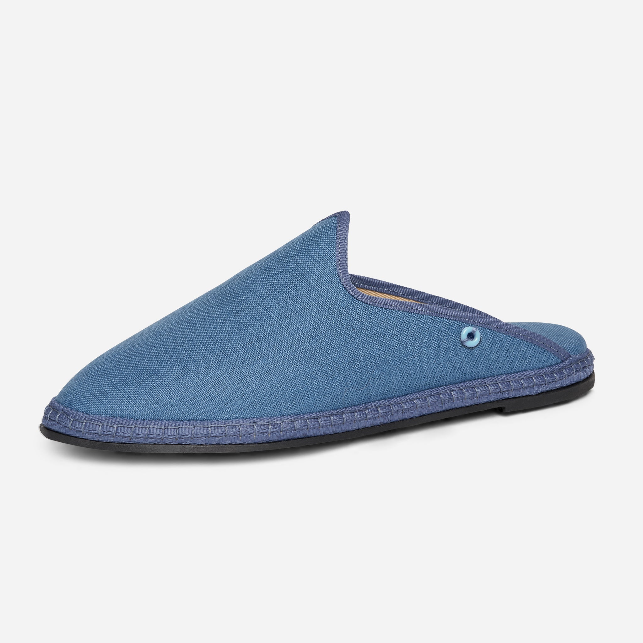 Friulane Dandy uomo in lino Azzurro, profilo laterale