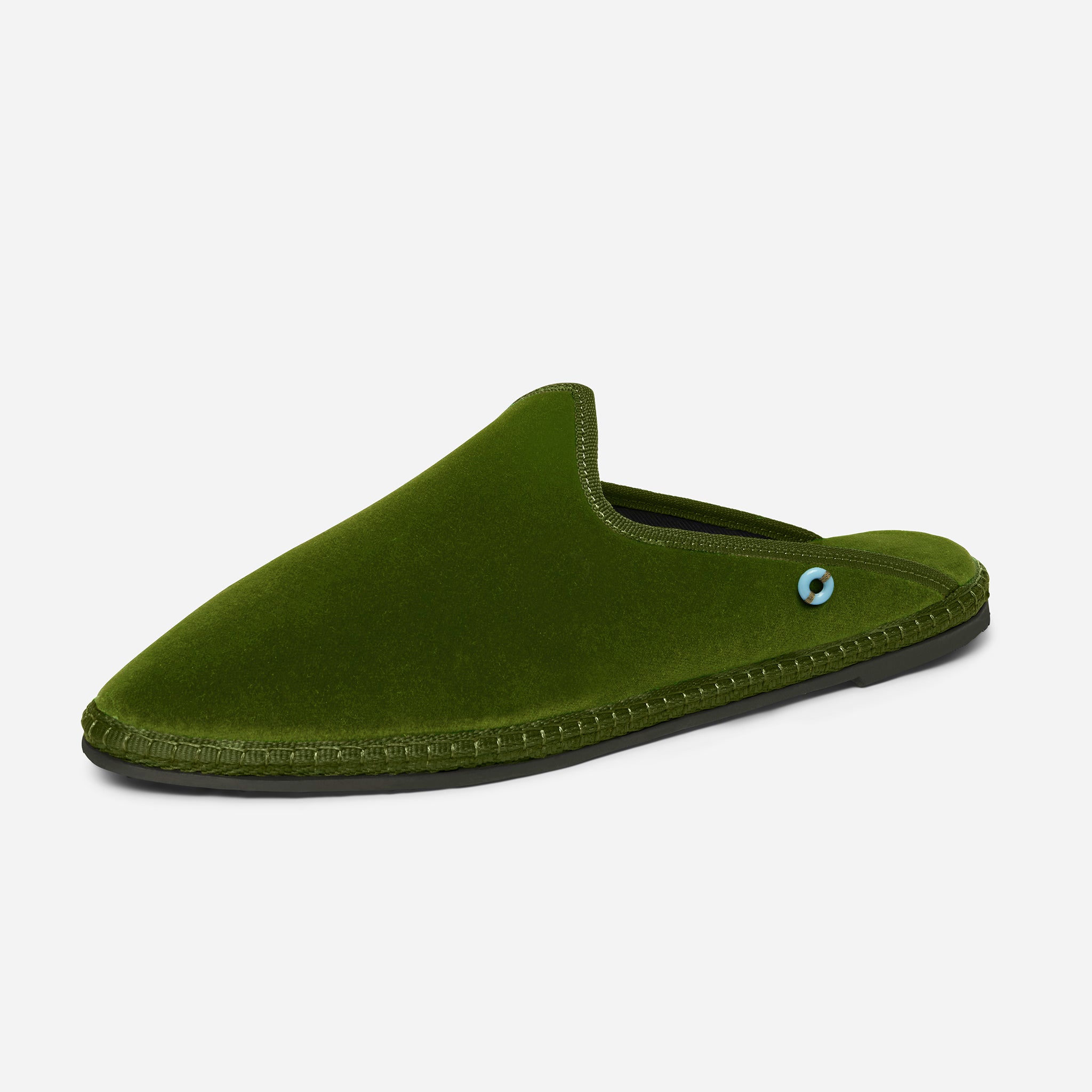 Friulane Dandy uomo in velluto di cotone Verde, profilo laterale