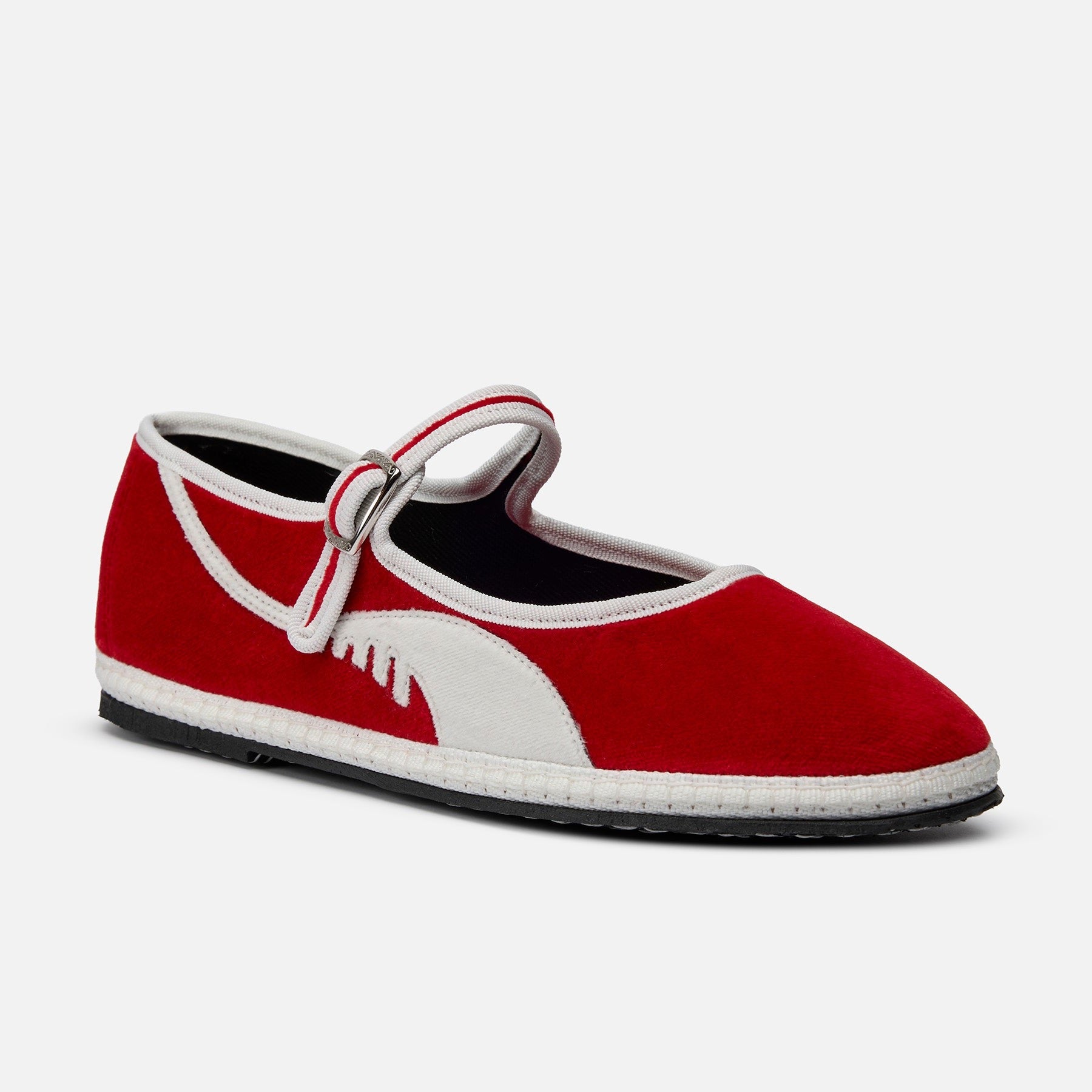 Friulane Mary Jane Dolfin Velluto Rosso, profilo laterale