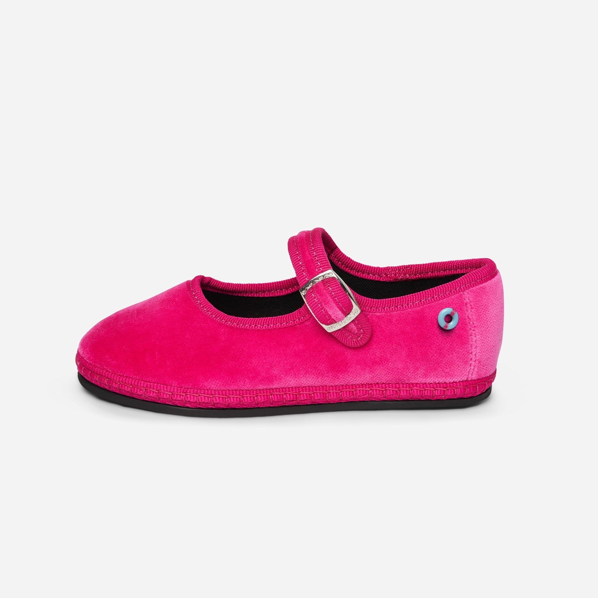 Friulane Mary Jane bambino in velluto di cotone, vista frontale