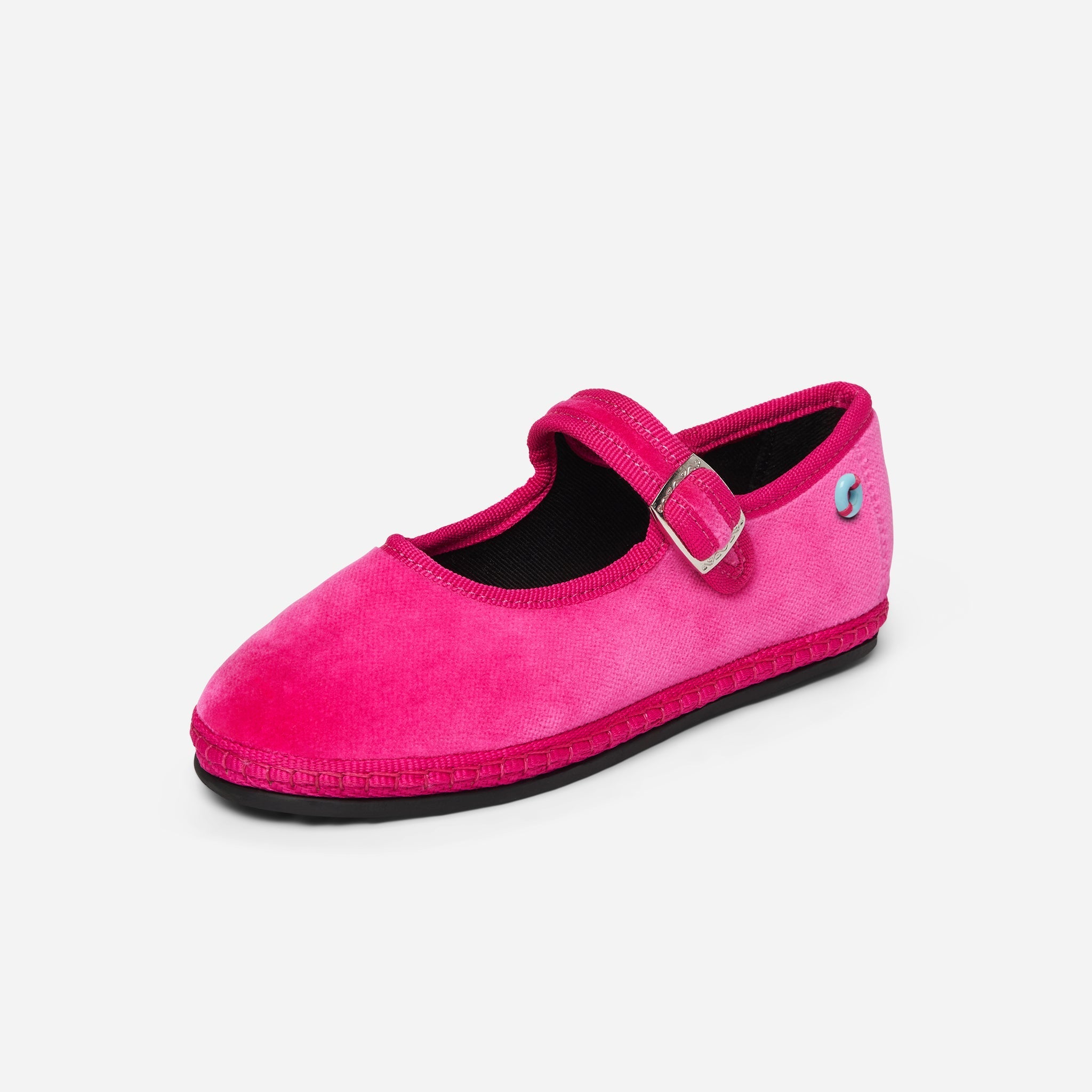 Friulane Mary Jane bambino in velluto di cotone, profilo laterale