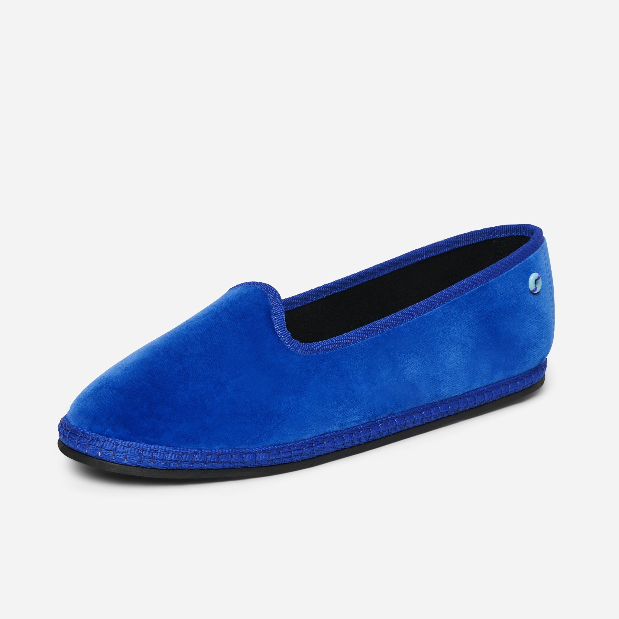 Friulane Modigliani in velluto di cotone Blu, profilo laterale