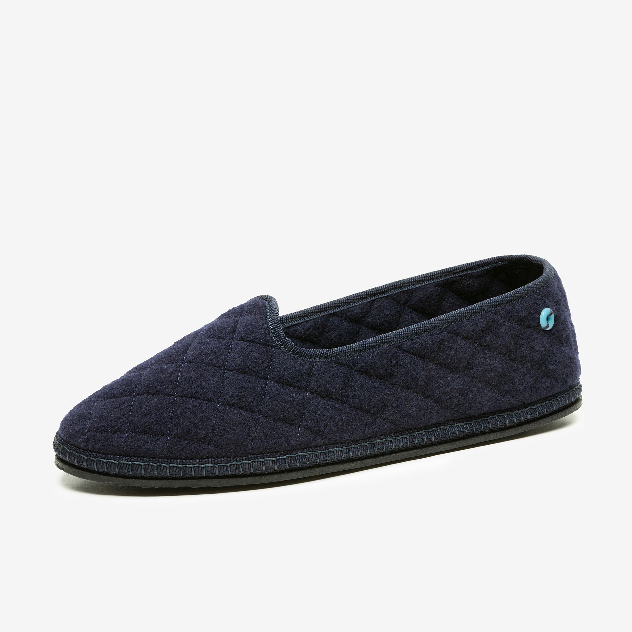 Friulane Modigliani in cashmere trapuntato Blu, profilo laterale