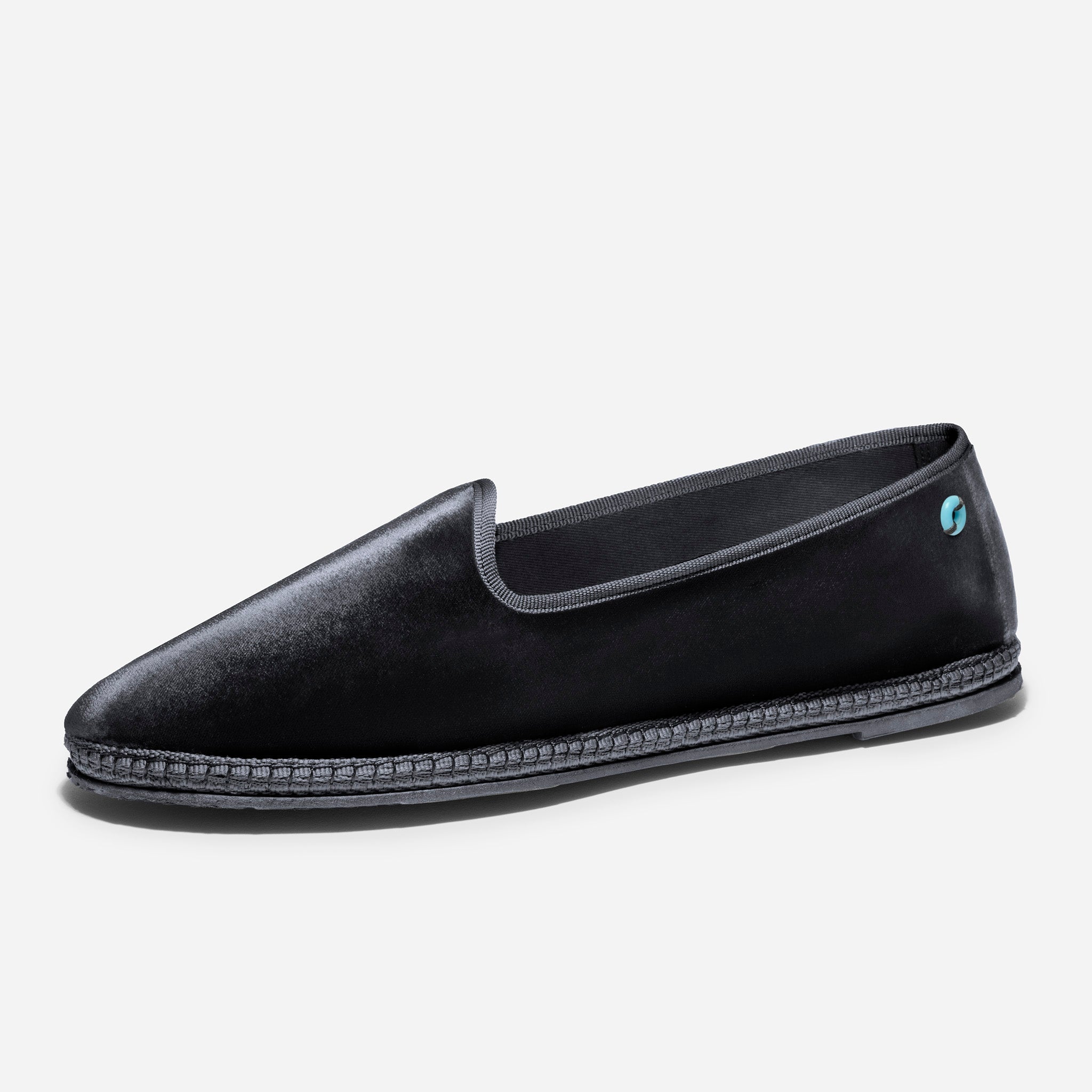 Friulane Modigliani in velluto tuxedo Black, profilo laterale