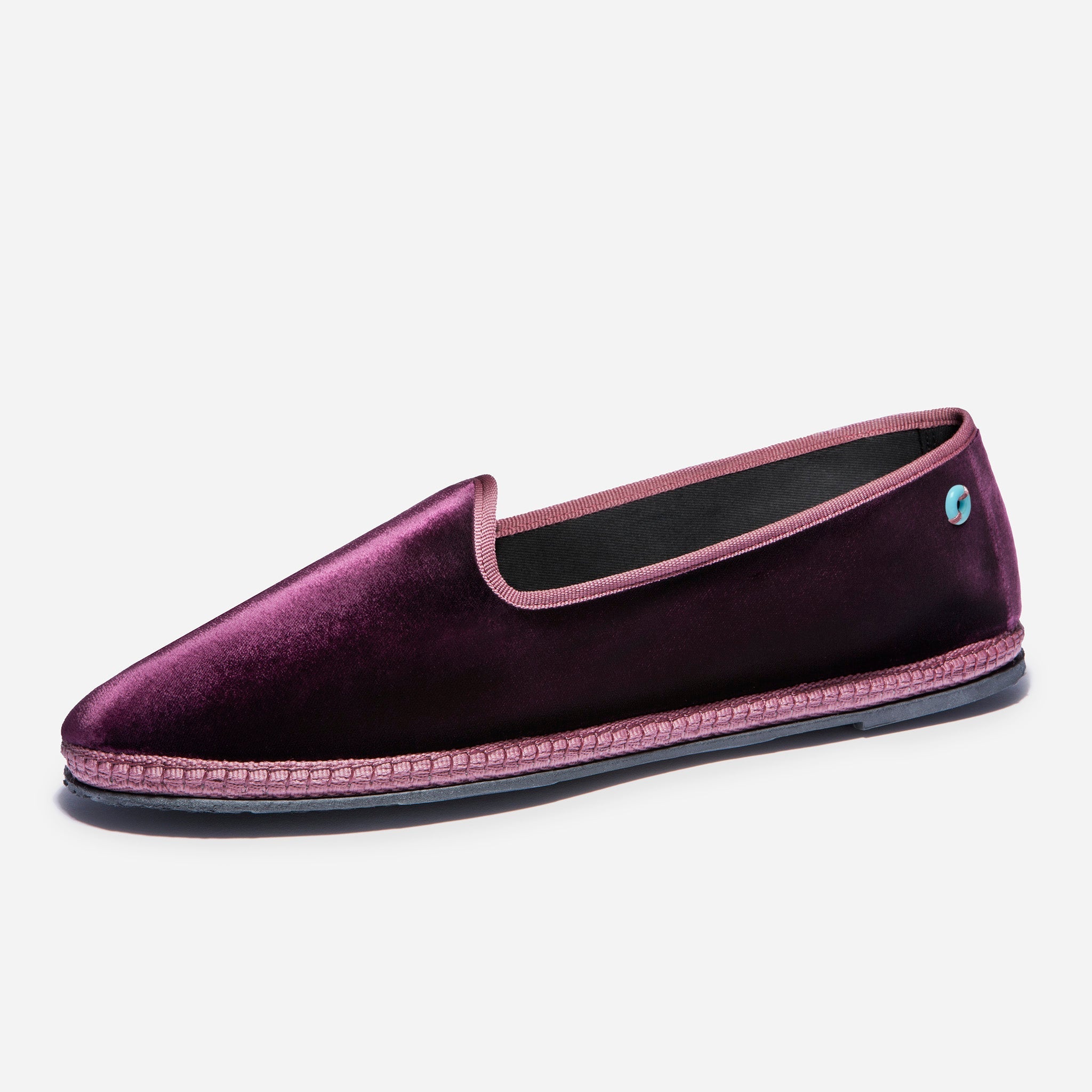 Friulane Modigliani in velluto tuxedo, profilo laterale