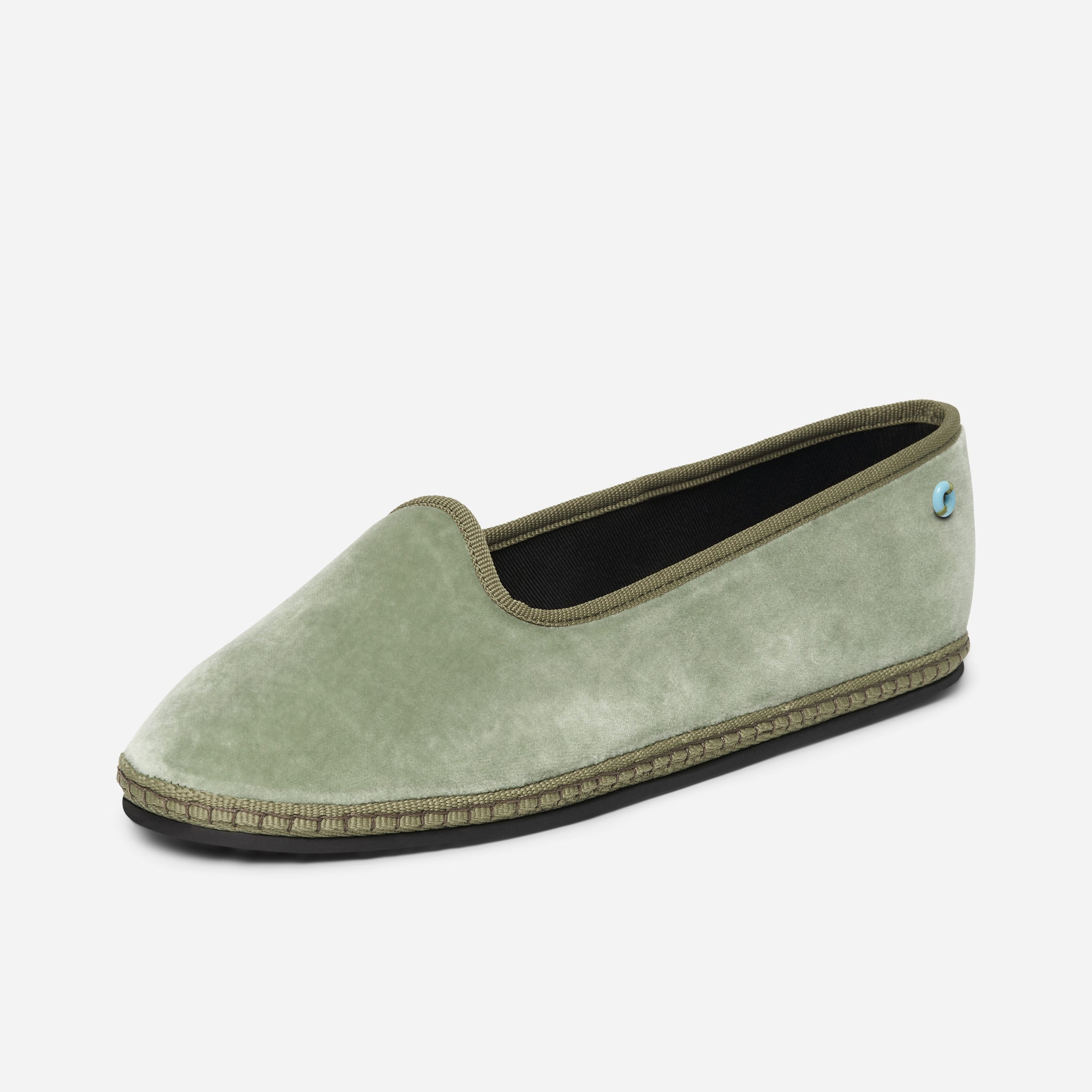 Friulane Modigliani in velluto di cotone Verde, profilo laterale