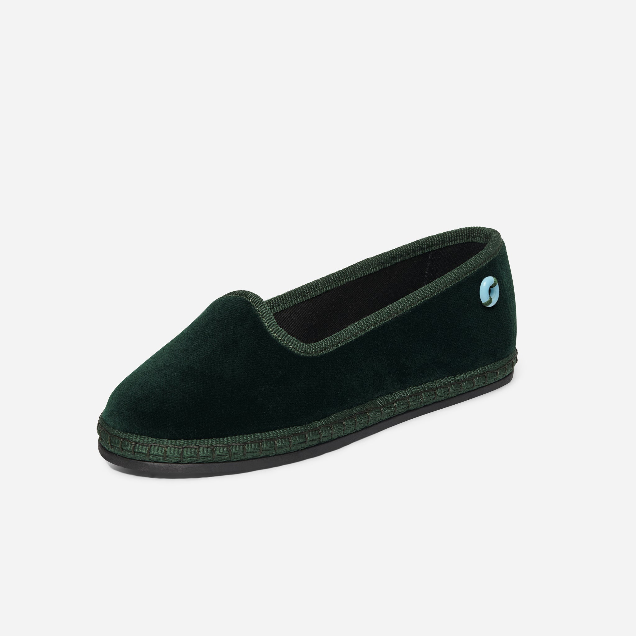 Friulane Modigliani bambino in velluto di cotone Verde, profilo laterale