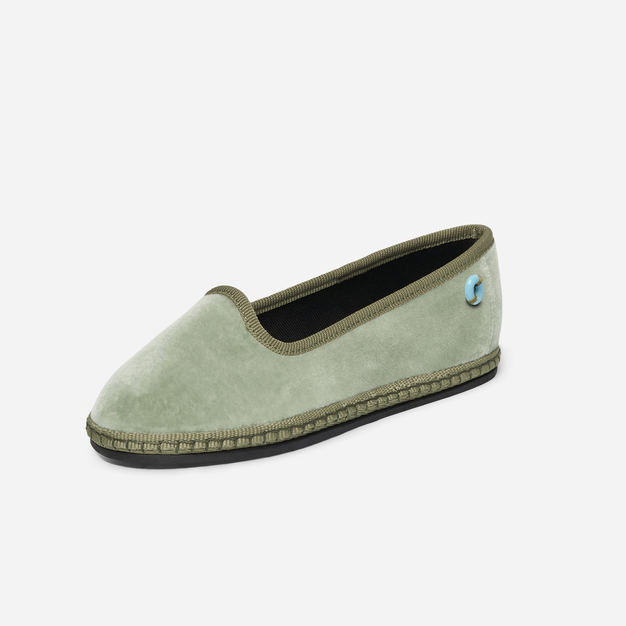 Friulane Modigliani bambino in velluto di cotone Verde, profilo laterale