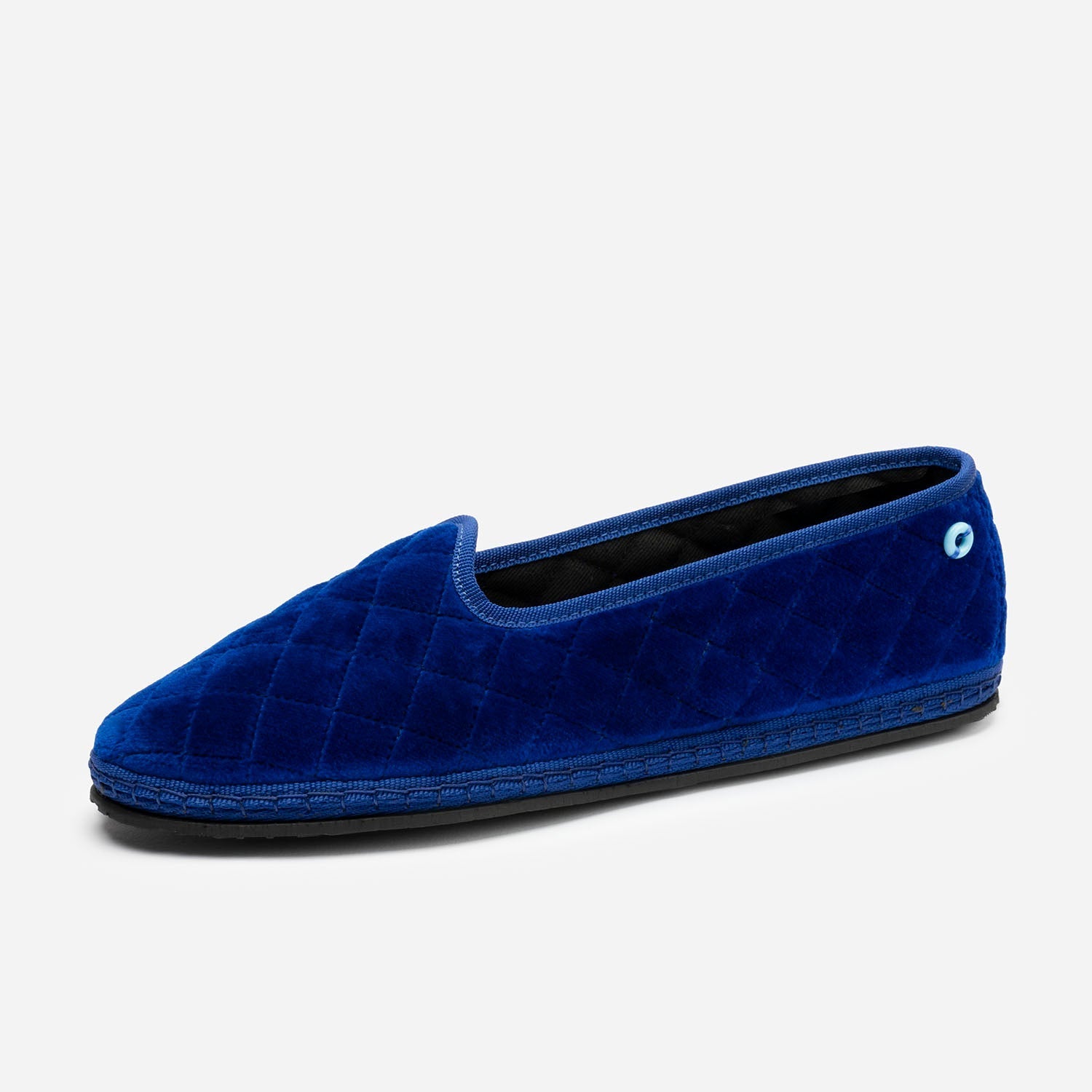 Friulane Modigliani in velluto di cotone Blu, profilo laterale