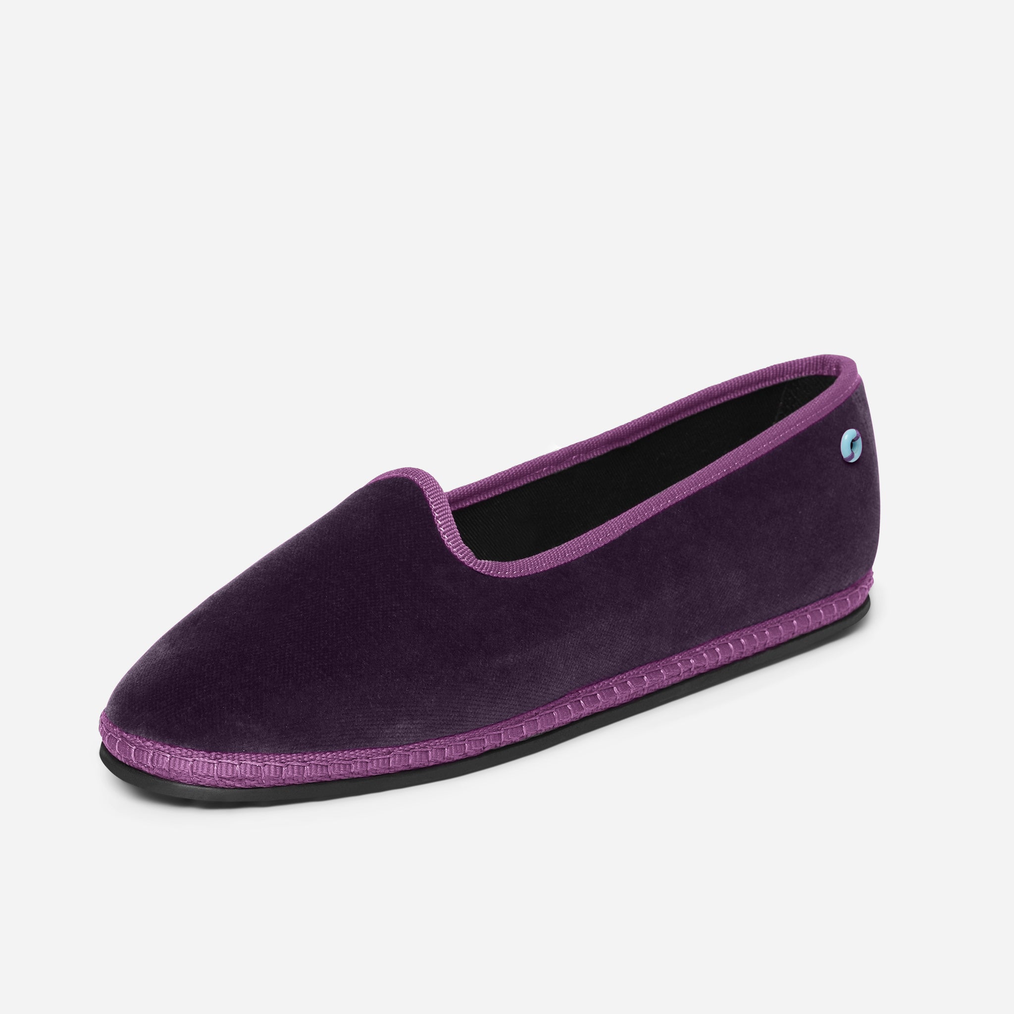 Friulane Modigliani in velluto di cotone Prugna, profilo laterale