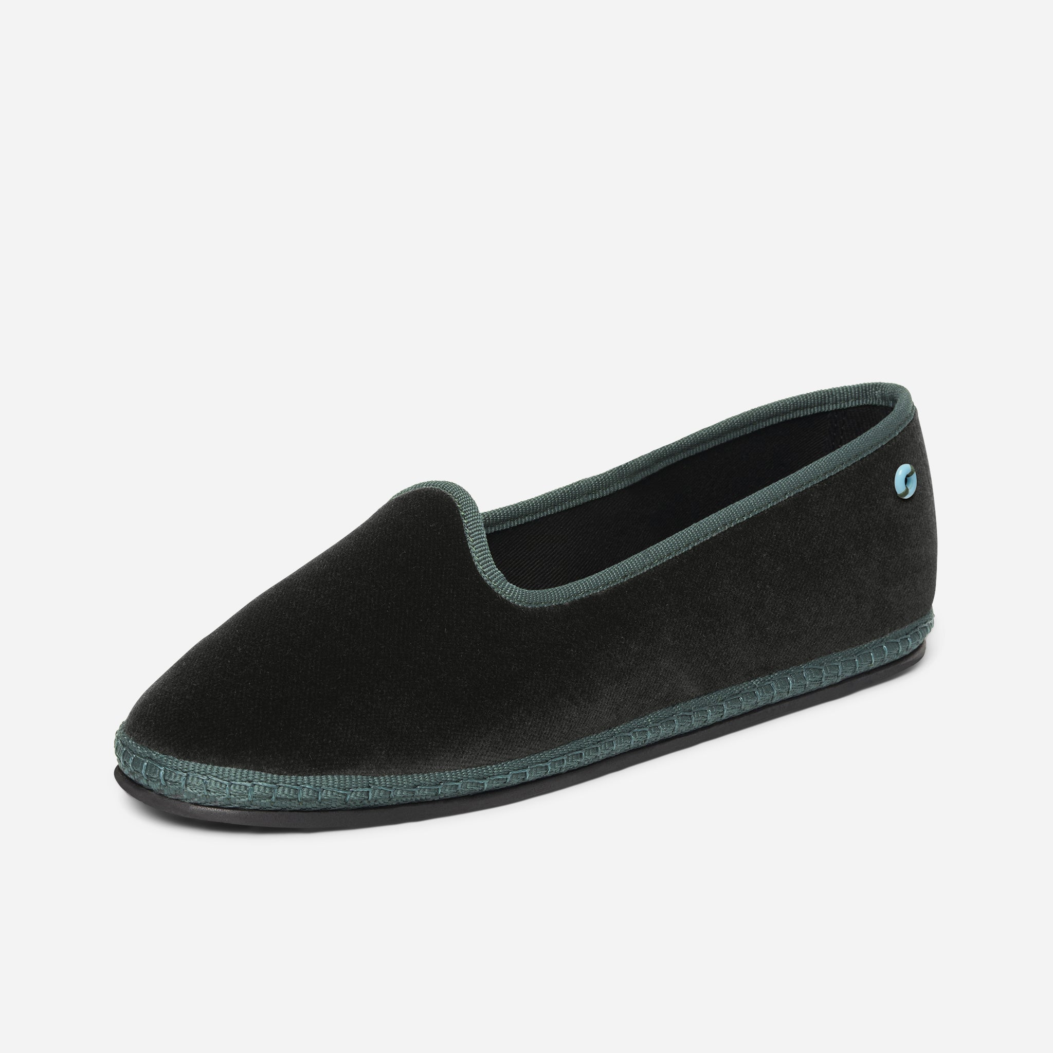 Friulane Modigliani in velluto di cotone Verde, profilo laterale