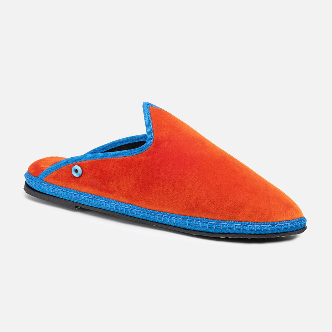 Friulane Dandy Bicolore uomo in velluto di cotone Arancio, vista frontale
