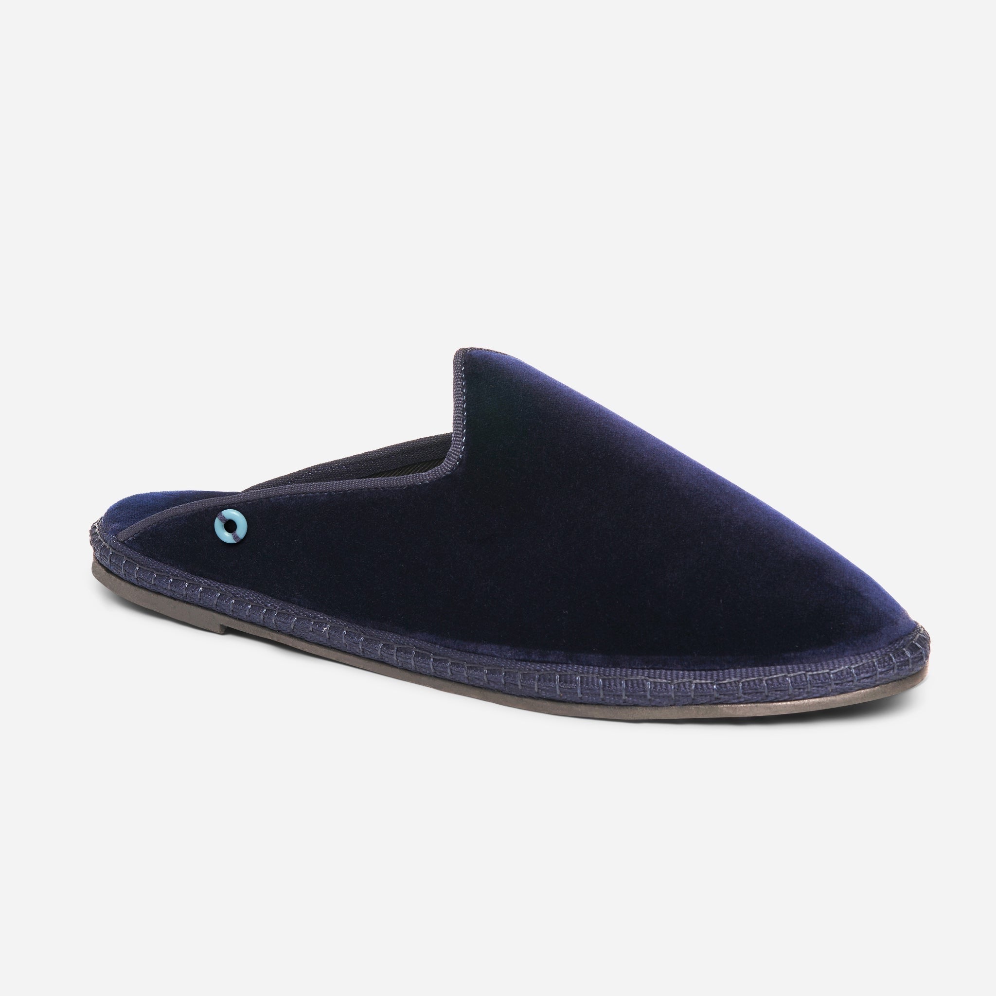 Friulane Dandy uomo in velluto di cotone Blu, profilo laterale