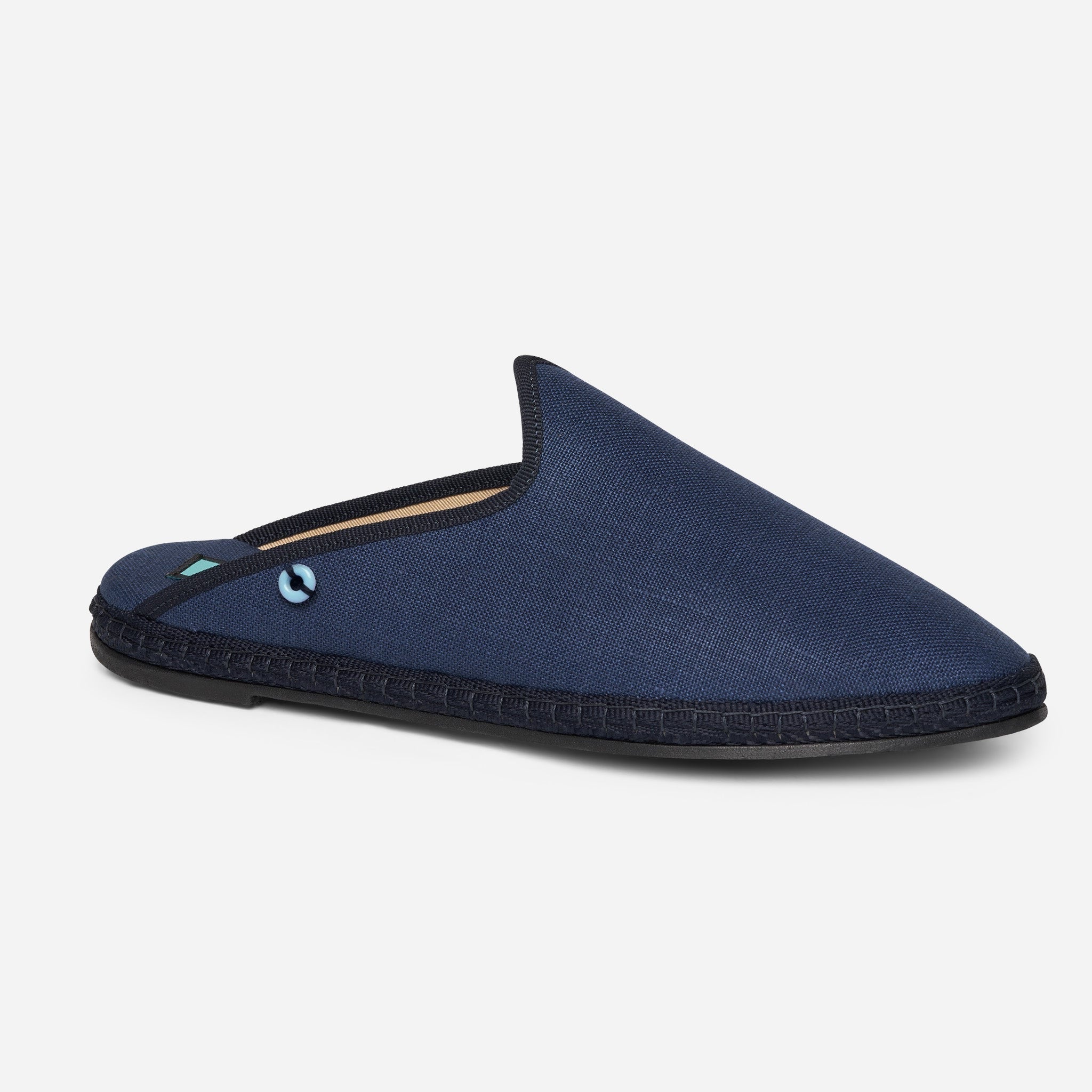 Friulane Dandy uomo in lino Blu, profilo laterale