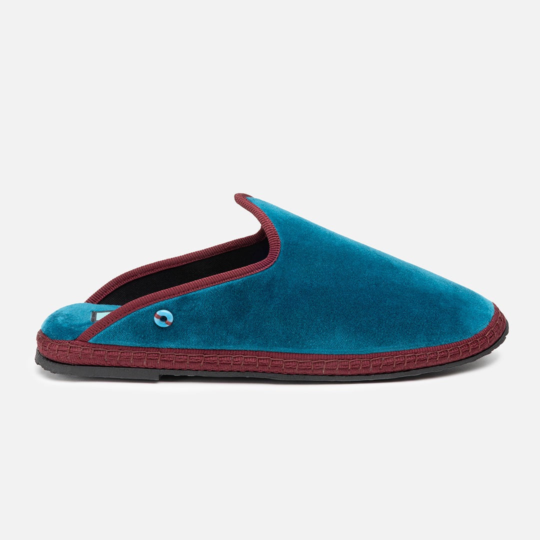 Friulane Dandy Bicolore uomo in velluto di cotone Bordeaux, vista frontale