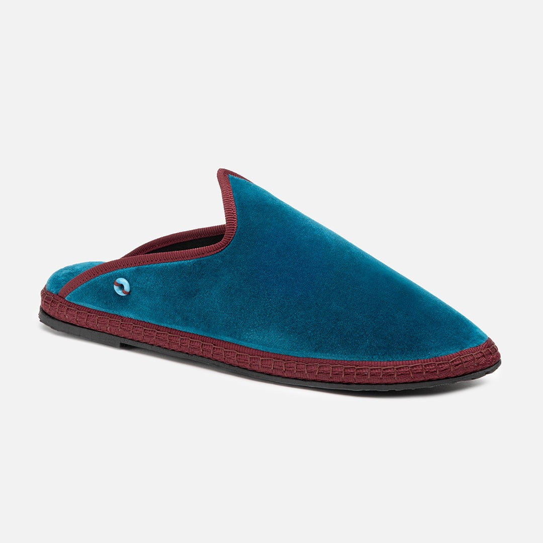 Friulane Dandy Bicolore uomo in velluto di cotone Bordeaux, profilo laterale