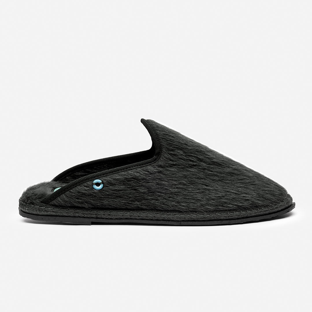 Friulane Dandy uomo in fibra di alpaca suri Nero, vista frontale