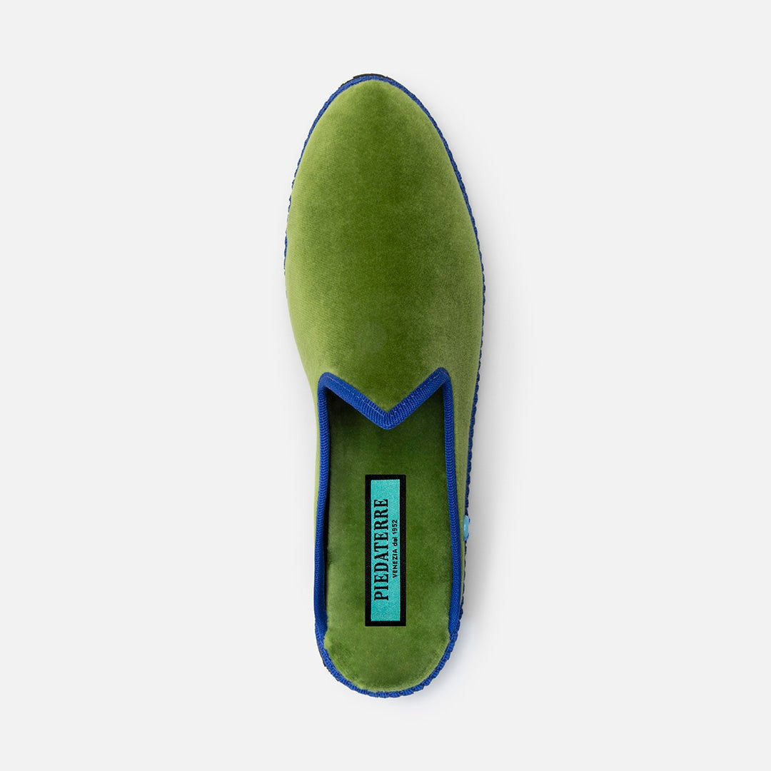 Friulane Dandy Bicolore uomo in velluto di cotone Blu, vista dall'alto