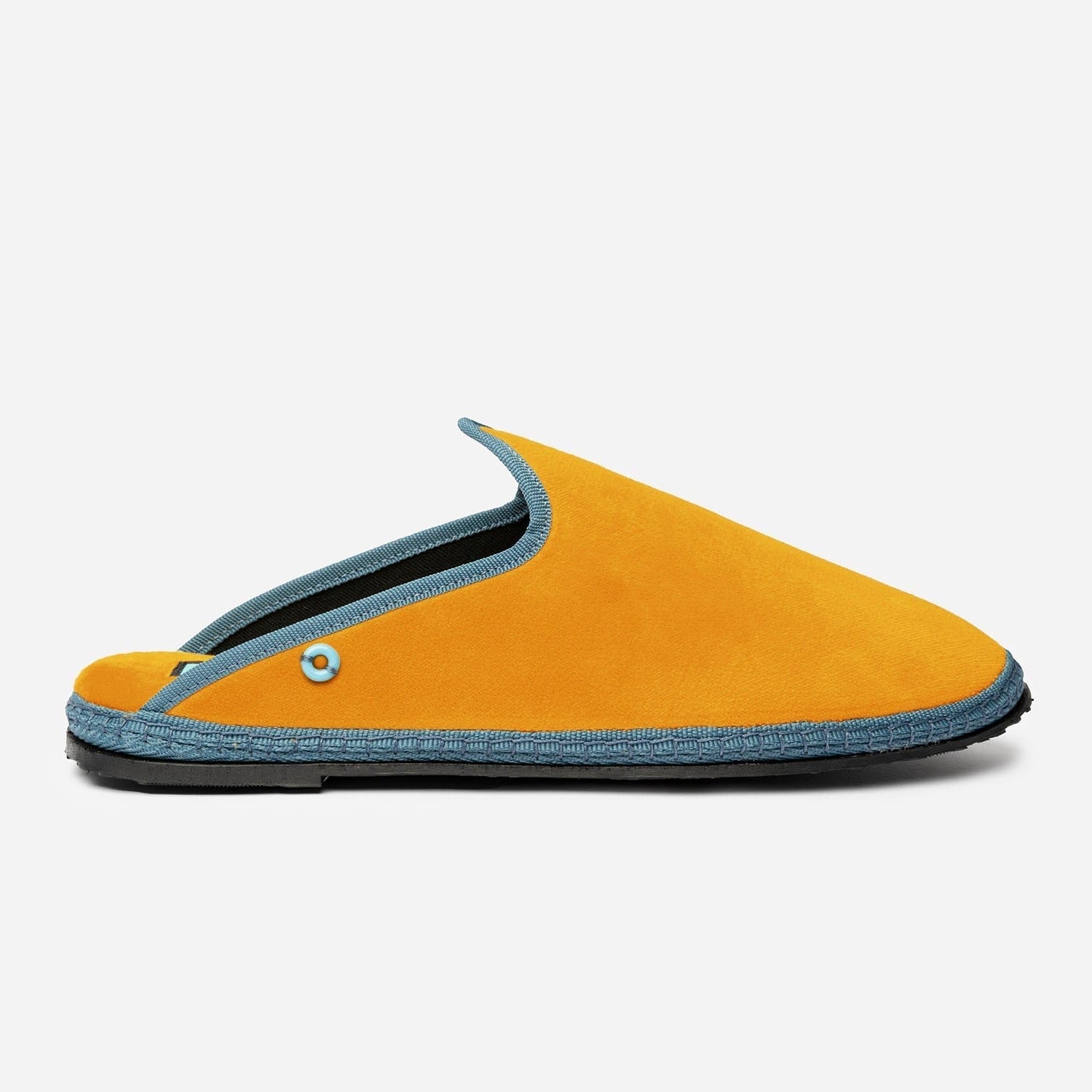 Friulane Dandy Bicolore uomo in velluto di cotone Giallo, vista frontale