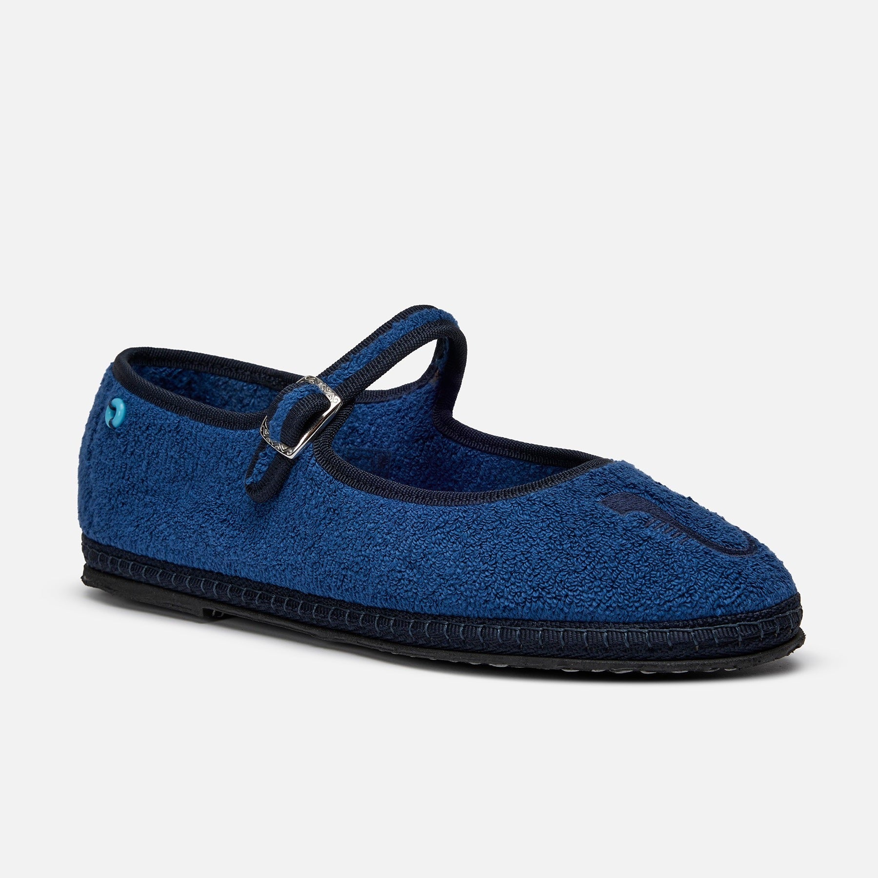 Friulane Mary Jane Venice Spugna Blu, profilo laterale