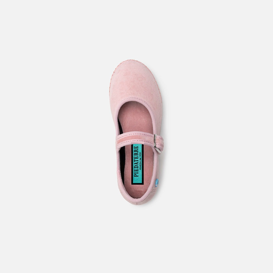 Mary Jane Bambino Velluto - Blush