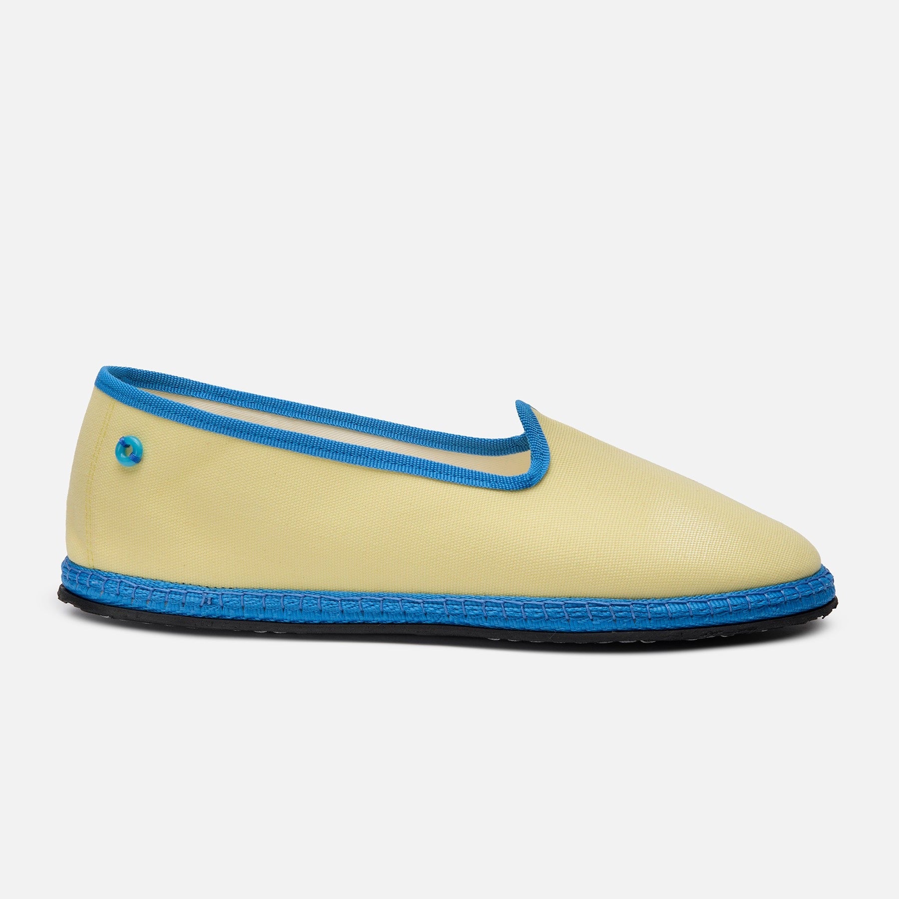 Friulane Modigliani Bicolore Canvas Giallo Crema Azzurro, vista frontale