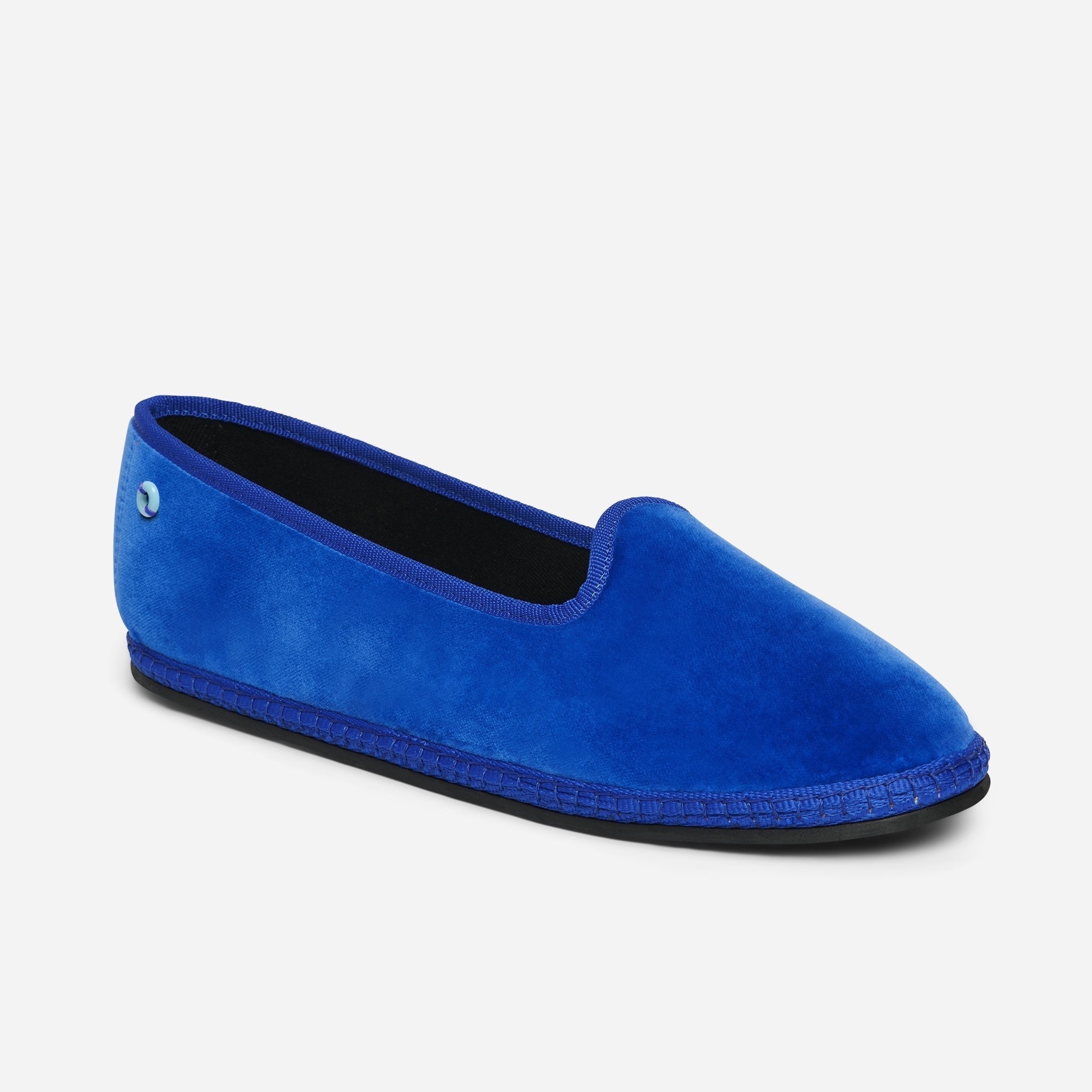 Friulane Modigliani in velluto di cotone Blu, profilo laterale