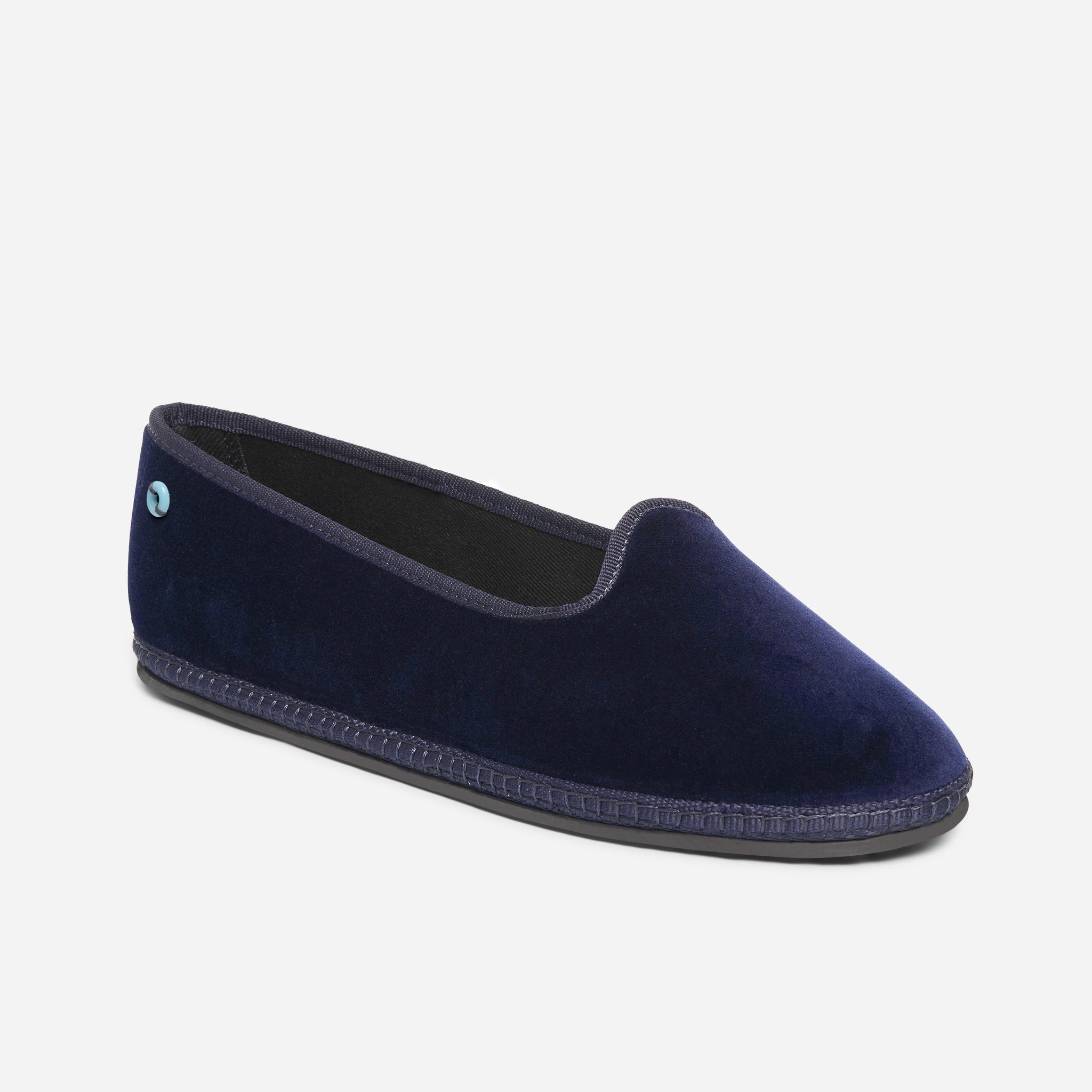 Friulane Modigliani in velluto di cotone Blu, profilo laterale