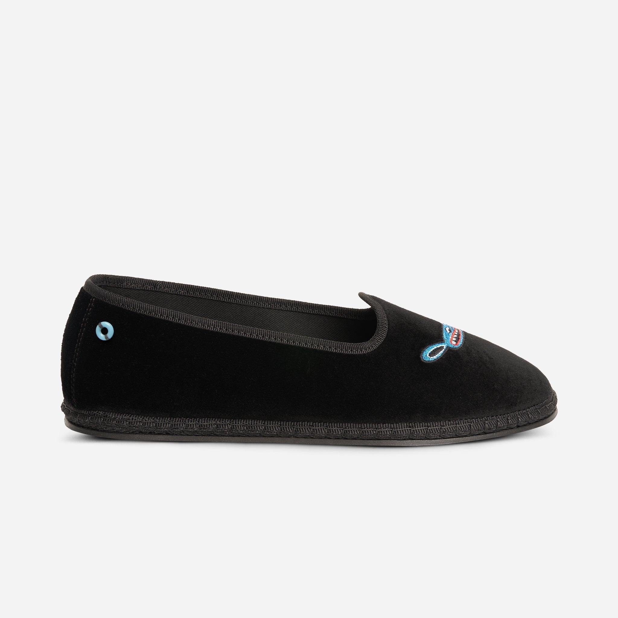 Friulane Modigliani in velluto di cotone Black, vista frontale