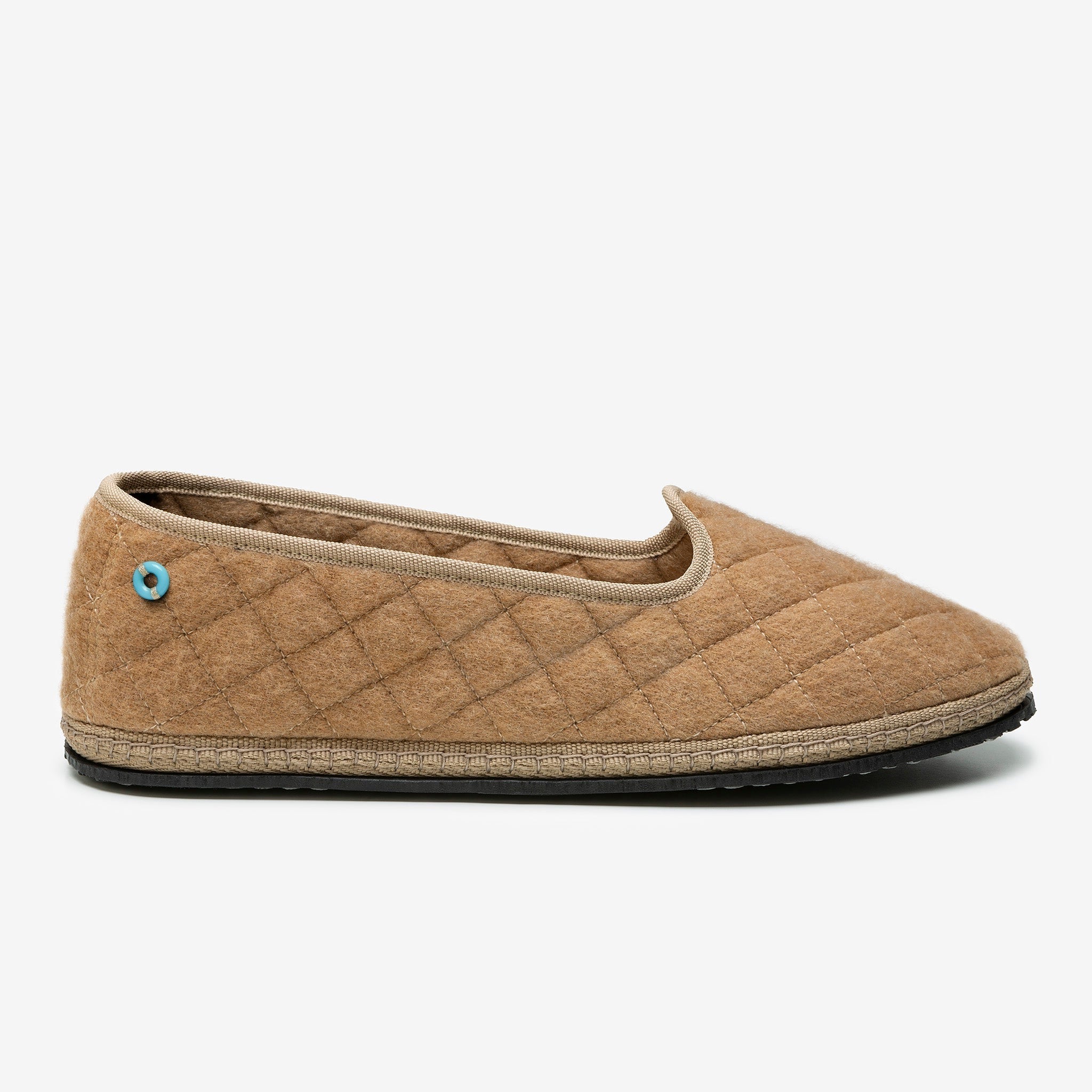Friulane Modigliani in cashmere trapuntato Camel, vista frontale