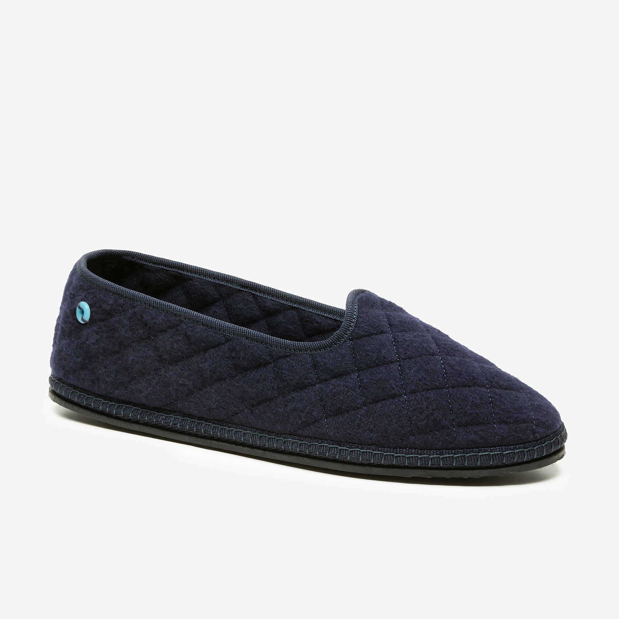 Friulane Modigliani in cashmere trapuntato Blu, profilo laterale